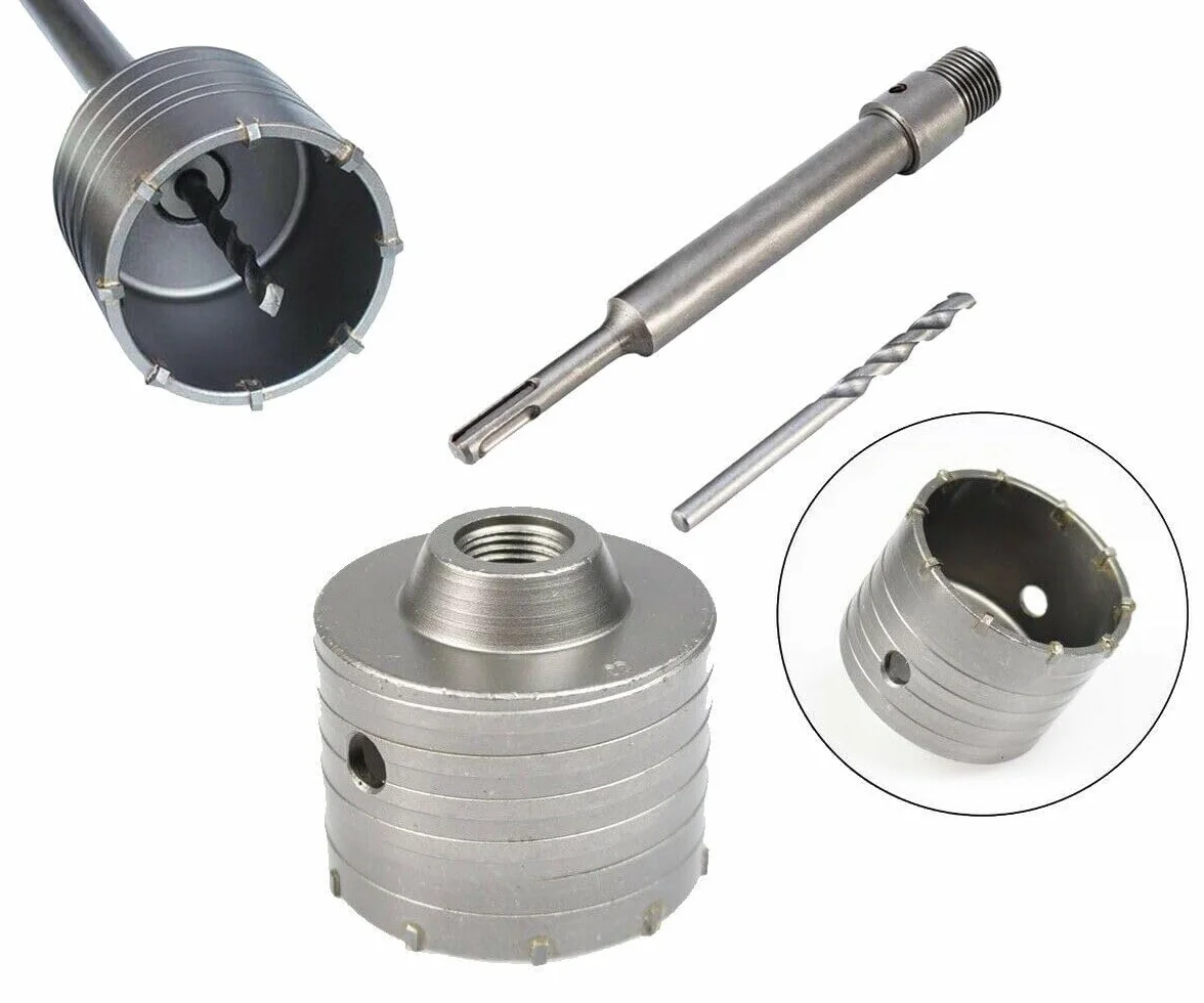 Carotatrice SDS Plus 65 mm per Calcestruzzo Fresa a Tazza Professionale Asta 110 mm