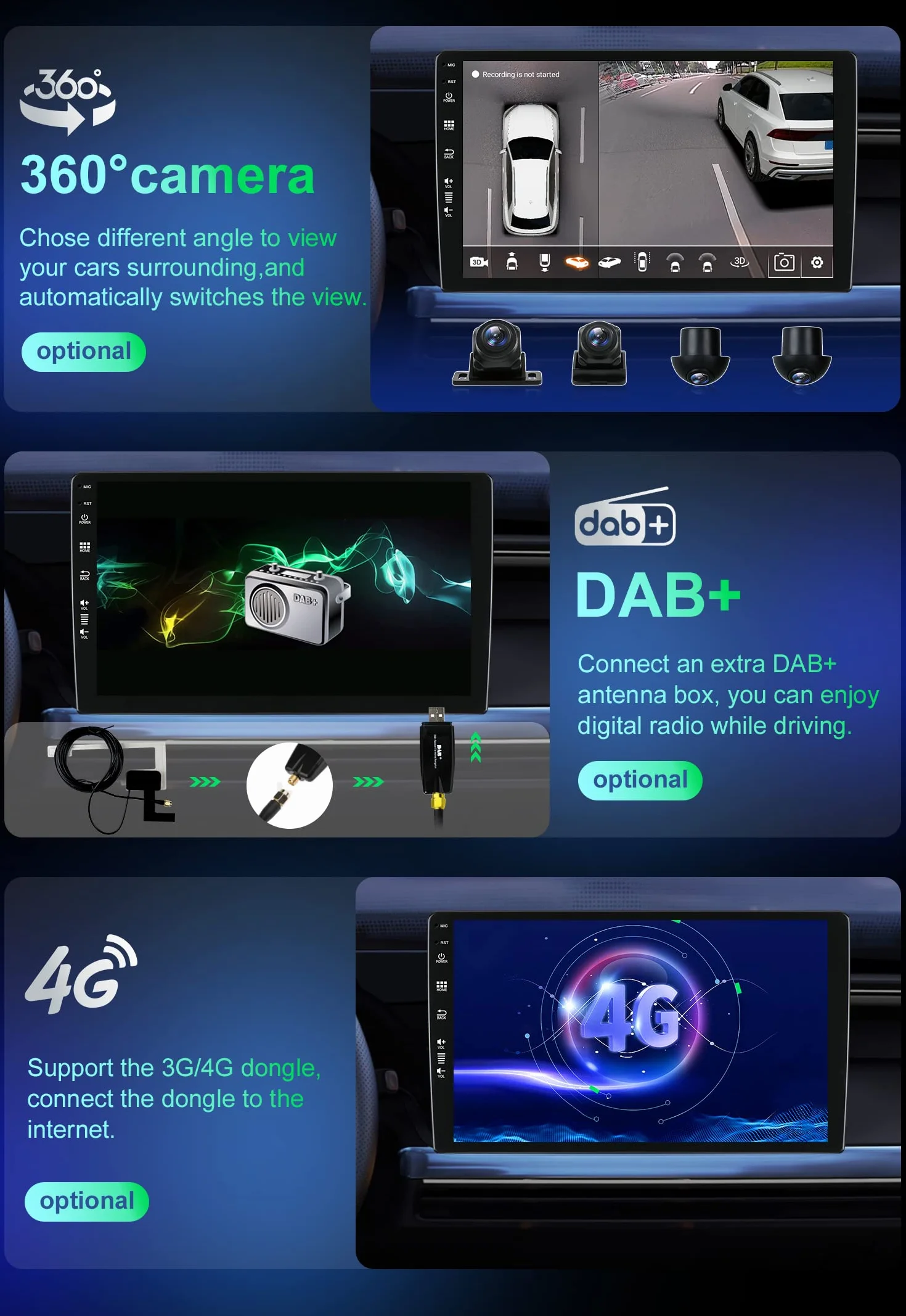 [8G+256G] 2 Din Android 12 Autoradio Per Renault Clio 4 ZOE 2016-2019 - Built-in DSP/Carplay/Android Auto/GPS/WiFi/Volante Camera&MIC GRATUITI - Supporto RDS DAB 360-Camera Fast Boot - 9 Pollici IPS