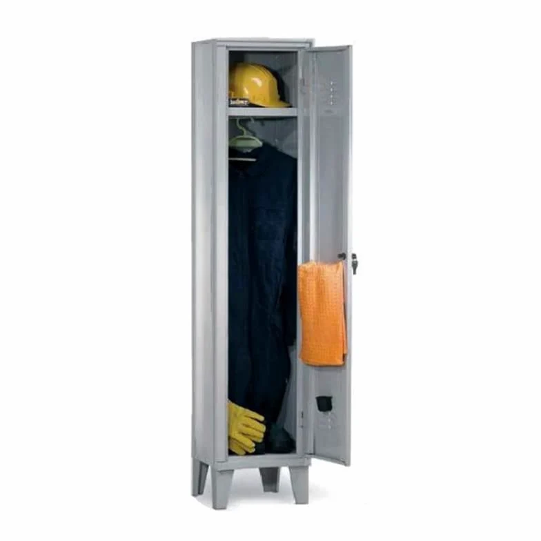 Mondo Viro Armadio spogliatoio in metallo a due ante con ripiano e appendiabiti 36 x h 180 cm (1 anta)