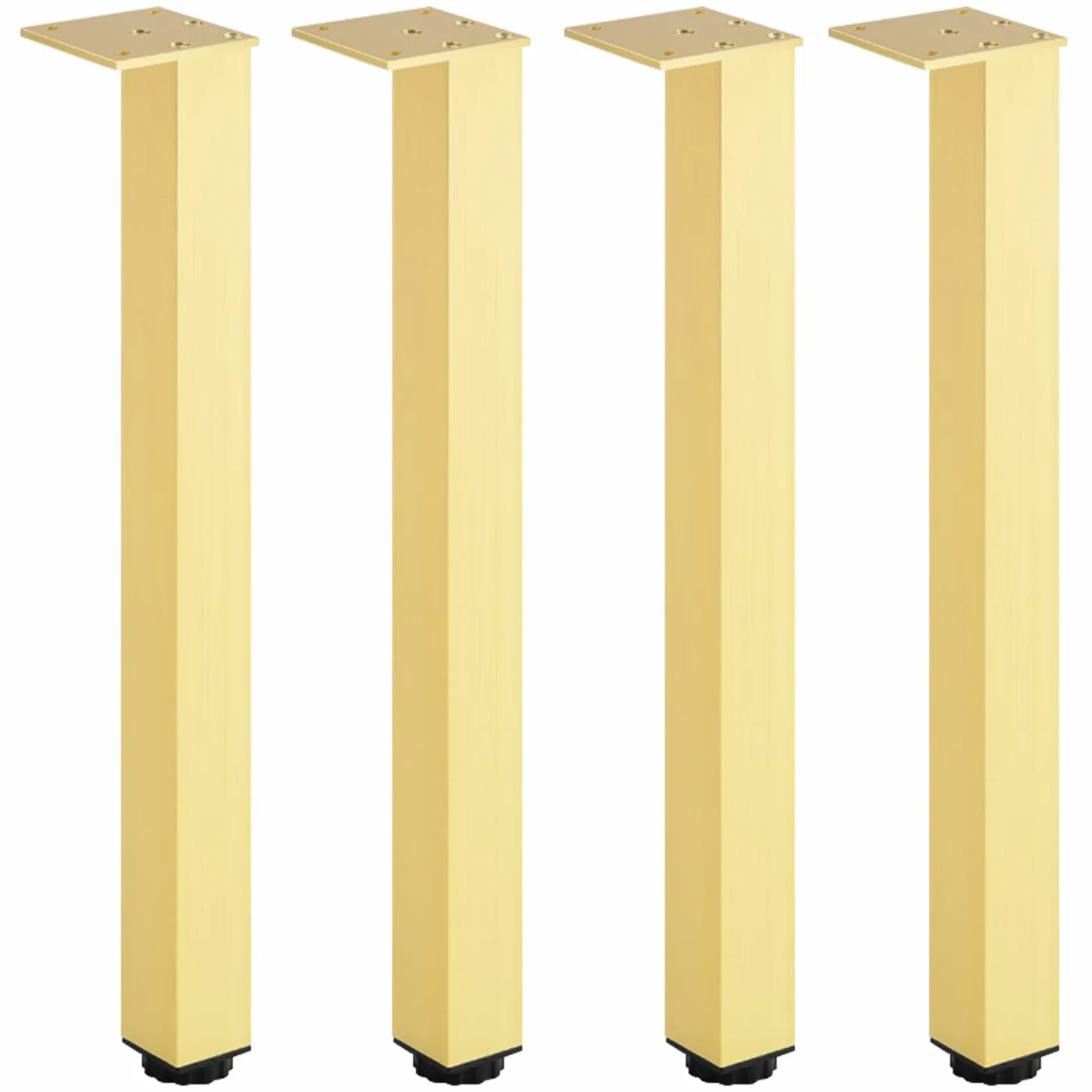 Generico Gambe per Mobili in Oro Set di 4 Piedini da Cucina Quadrati Regolabili in Altezza: 6-40 cm Gambe per Divani in Lega di Alluminio Gambe per Tavoli - 35 cm/13,8 Pollici