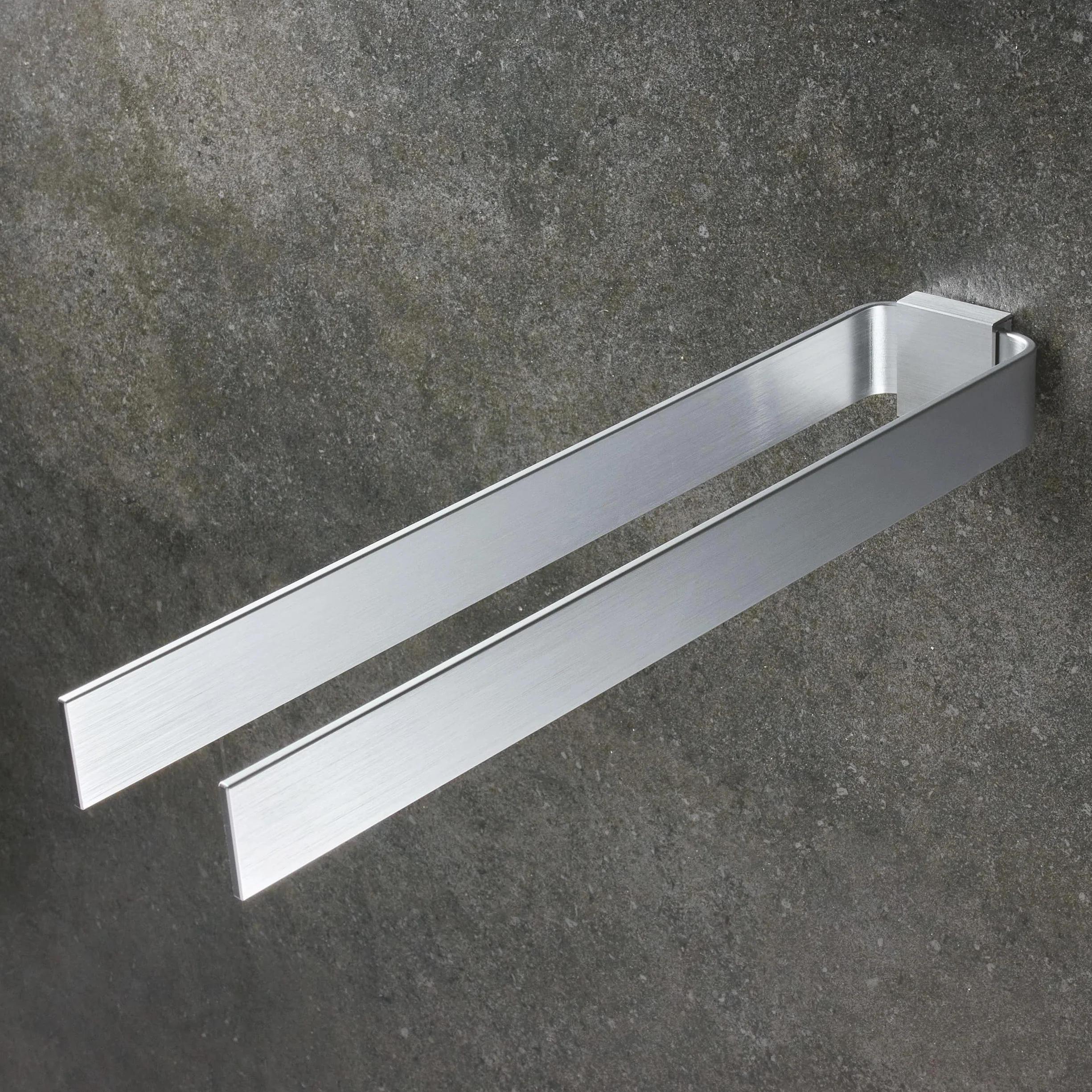 Porta asciugamani bagno da parete 2 barre 42 cm grigio Design Amburgo