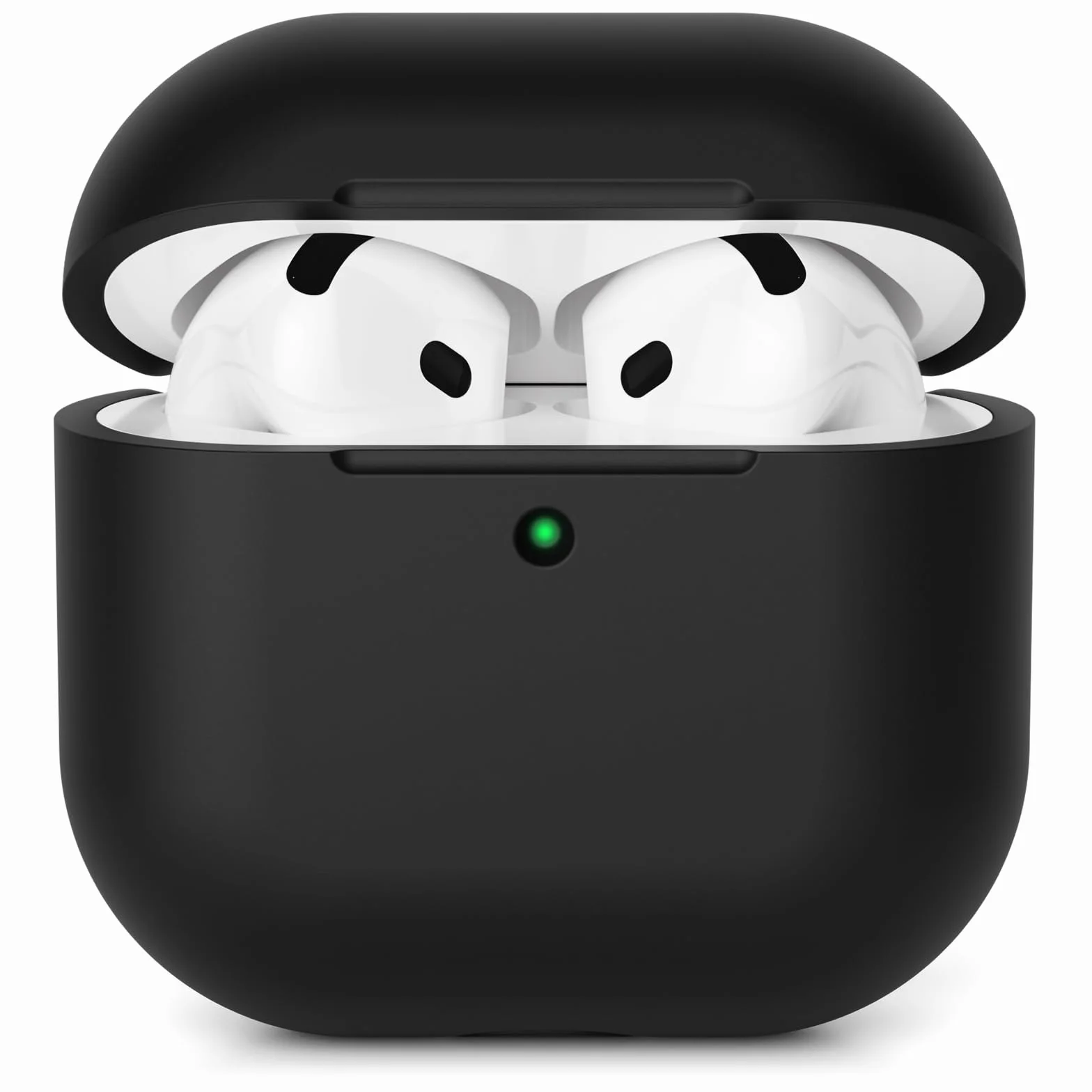 Custodia Compatibile con AirPods 4 (2024) Custodia Case, Case Protettiva Antiurto Antiscivolo in Silicone per AirPods 4a Generazione Cover Custodia, LED Frontale Visibile, Nero