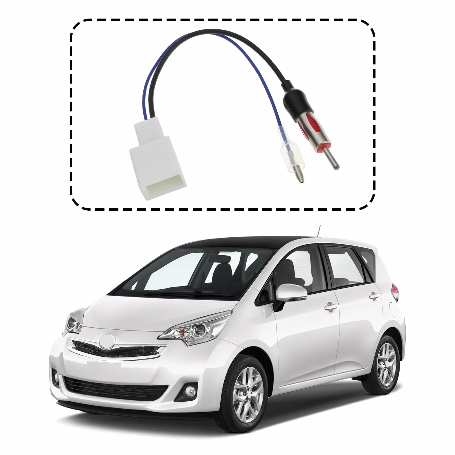 The Lord of the Tools 2 Pezzi Da Adattatore Antenna Per Auto A DIN Compatibile Con Toyota Prius RAV4 Compatibile Con Yaris Verso