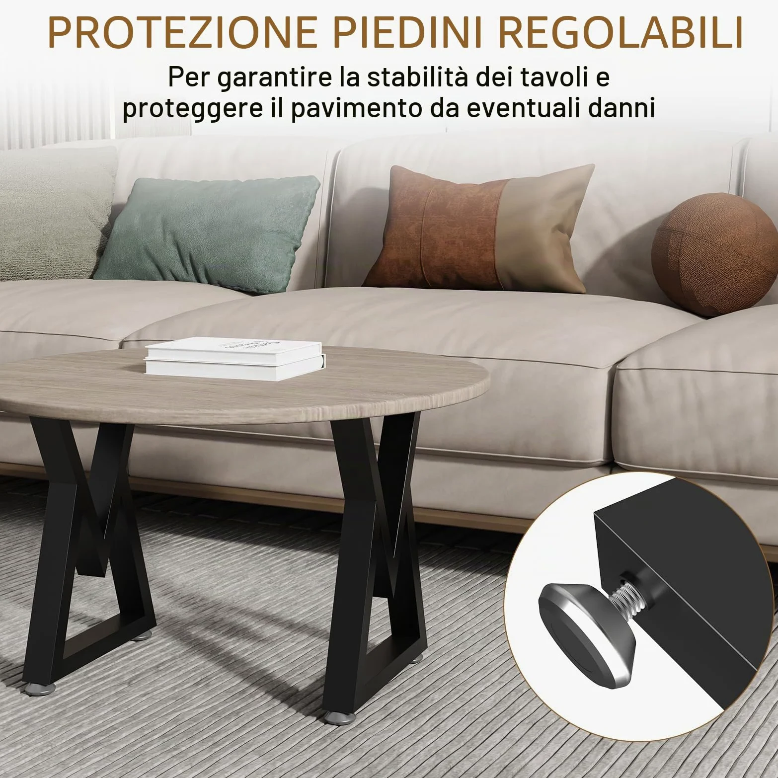 OUTBROS Gambe per Tavolo, 2 Pezzi Struttura Tavolo, Industriale DIY per Tavoli da Caffè, Tavoli Soggiorno, Mobili, Gambe in Metallo per Piano di Lavoro, L30 cm X H41.5 cm, V Forma