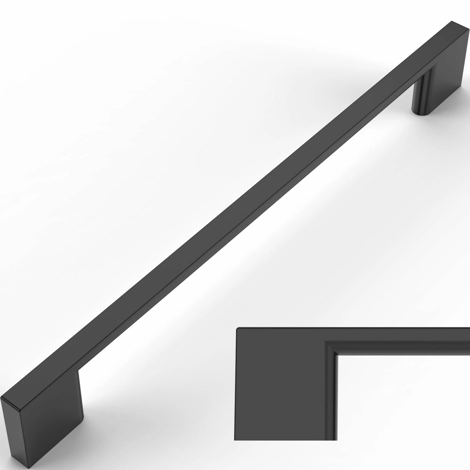 Amerdeco 6 pezzi Maniglie per Mobili da Cucina Distanza fori 192mm Nero Maniglie cucina armadietti in acciaio Lega di zincoper mobili da cucina per mobili UK0022…