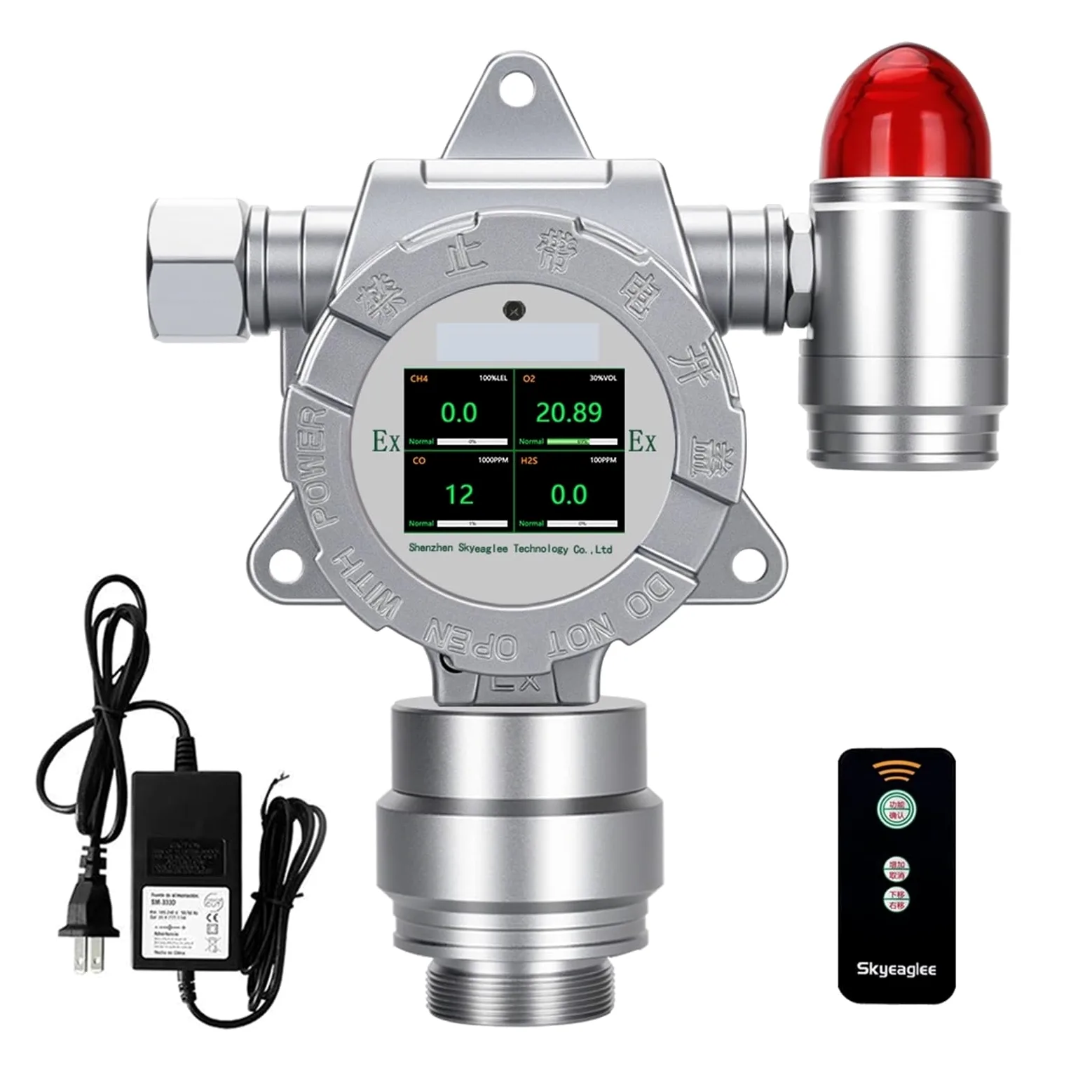 Rilevatore di Gas Fisso 4 in 1 a Parete Ex H2S CO O2 RS485 Uscita 4-20 mA for analizzatore Online di Sicurezza Industriale(OEM/ODM 4 in 1)