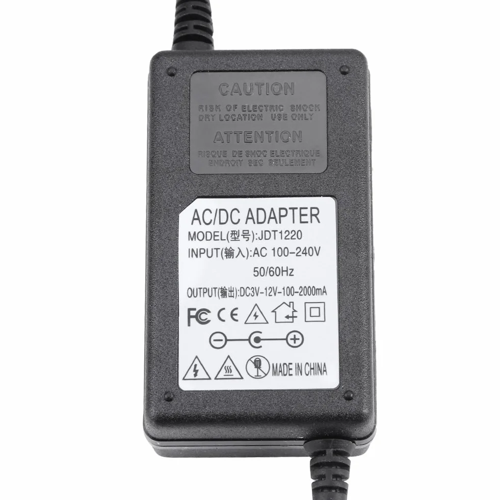 Adattatore AC a DC 3-12 V 2A Regolatore di Velocità Motore Alimentatore Regolabile con Spina Americana