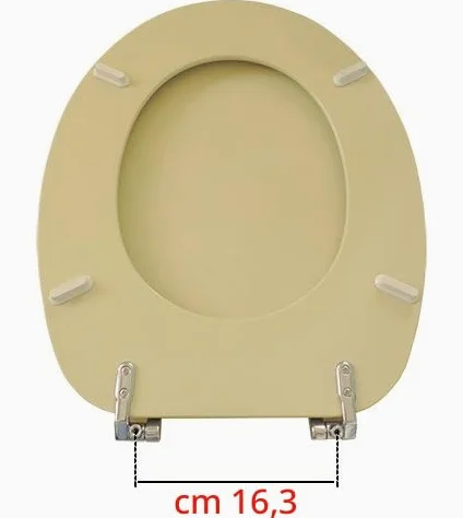 Coprivaso copriwater sedile tavoletta legno in mdf, Universale, colore champagne