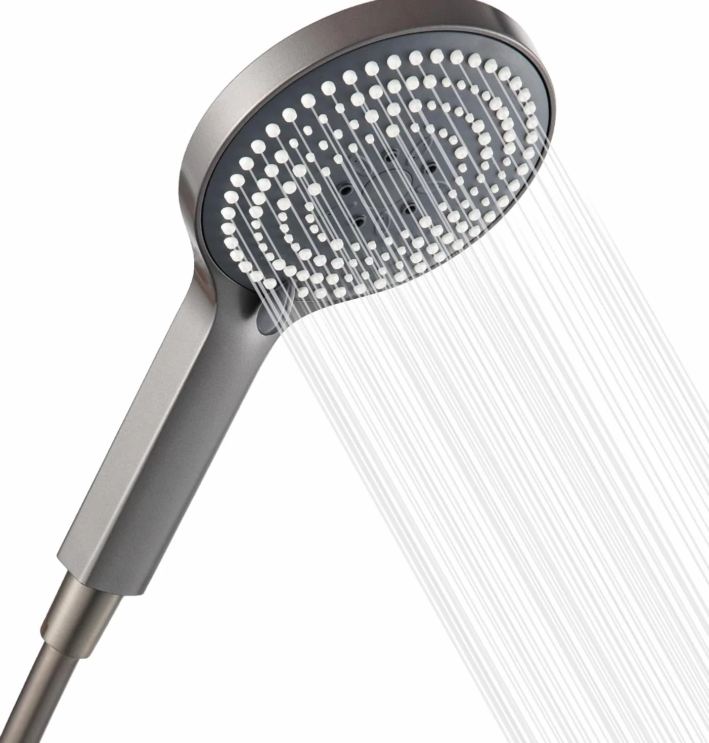 OFFO Soffione Doccia con Tubo,Flessibile da 1,6 m, con 6 Modalità Di Spruzzo,Soffione Doccia Grande con Tubo a Risparmio Idrico,Doccino per Doccia con Tubo a Mano per Il Bagno,Nero Cromo