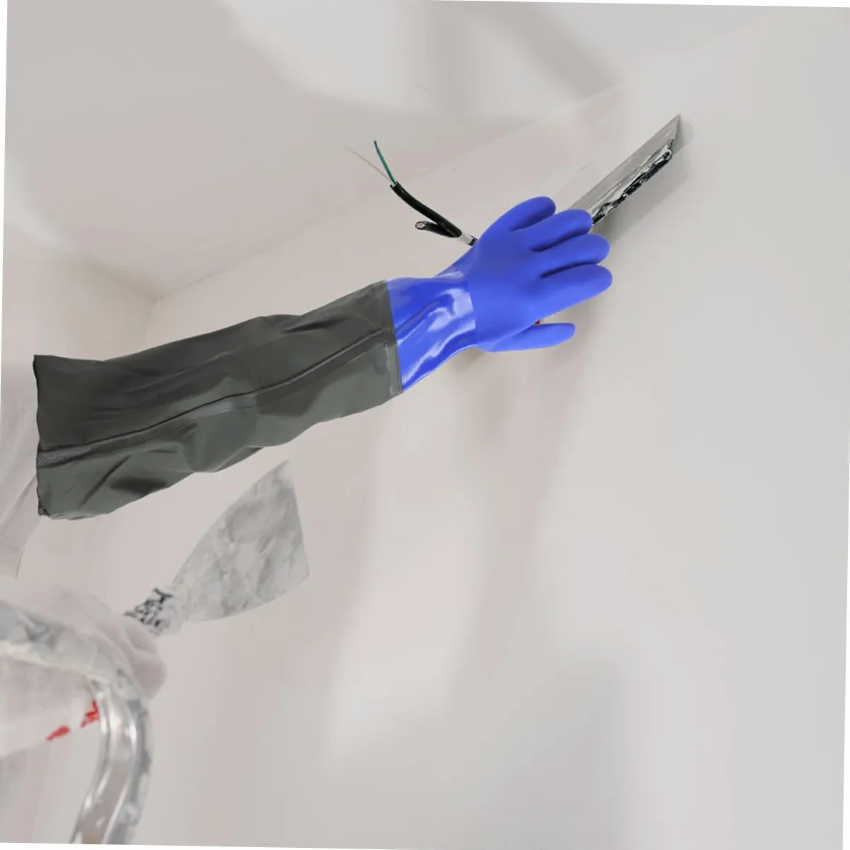 Cabilock 2paia Guanti Lunghi in Gomma Impermeabili Guanti per Lavaggio e Pulizia Ciotole da Cucina Riutilizzabili per Lavori Domestici Pittura Giardinaggio Cura Animali Domestici Confezione