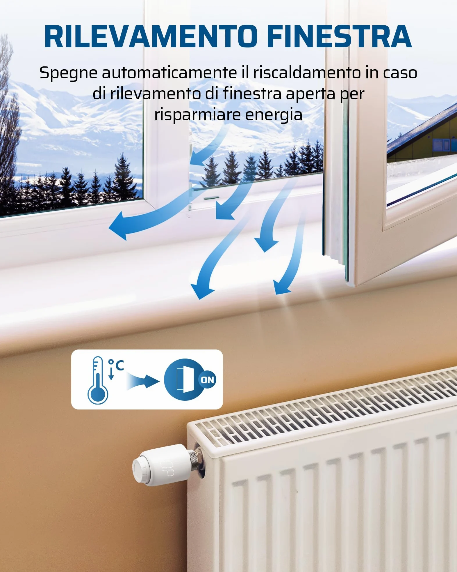 DEWENWILS Termostato Radiatore Smart WiFi, Nessun Gateway Necessario | Termostato Radiatore Programmabile, Controllo App, Compatibile Alexa & Google Assistant, Risparmio Energetico