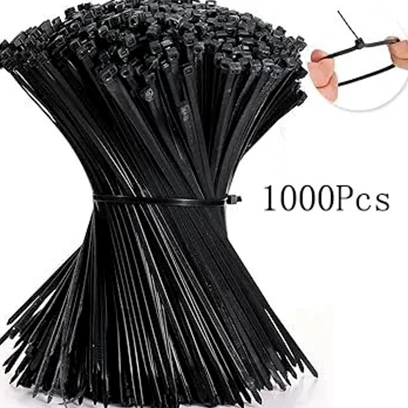 Guaina per Cavi Elettrici 1000 pz 3x200mm Fascette in Nylon Regolabili autobloccanti Cinghie di Fissaggio Anello di plastica Riutilizzabile Filo for la casa (Color : Tie 3x200mm White, Size : 1000Pc