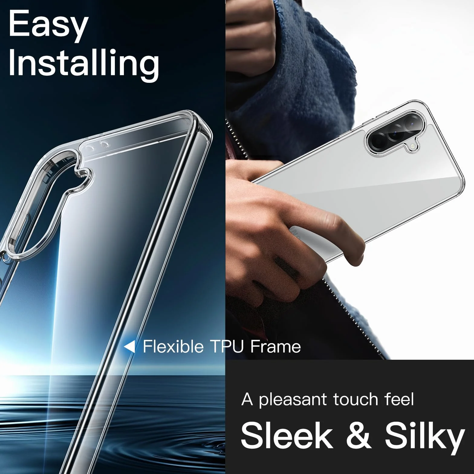 JETech Cover per Samsung Galaxy A56 5G, Anti Ingiallimento Antiurto Paraurti Protettiva Cellulare Custodia, Antigraffio Retro Rigido in PC (Trasparente)