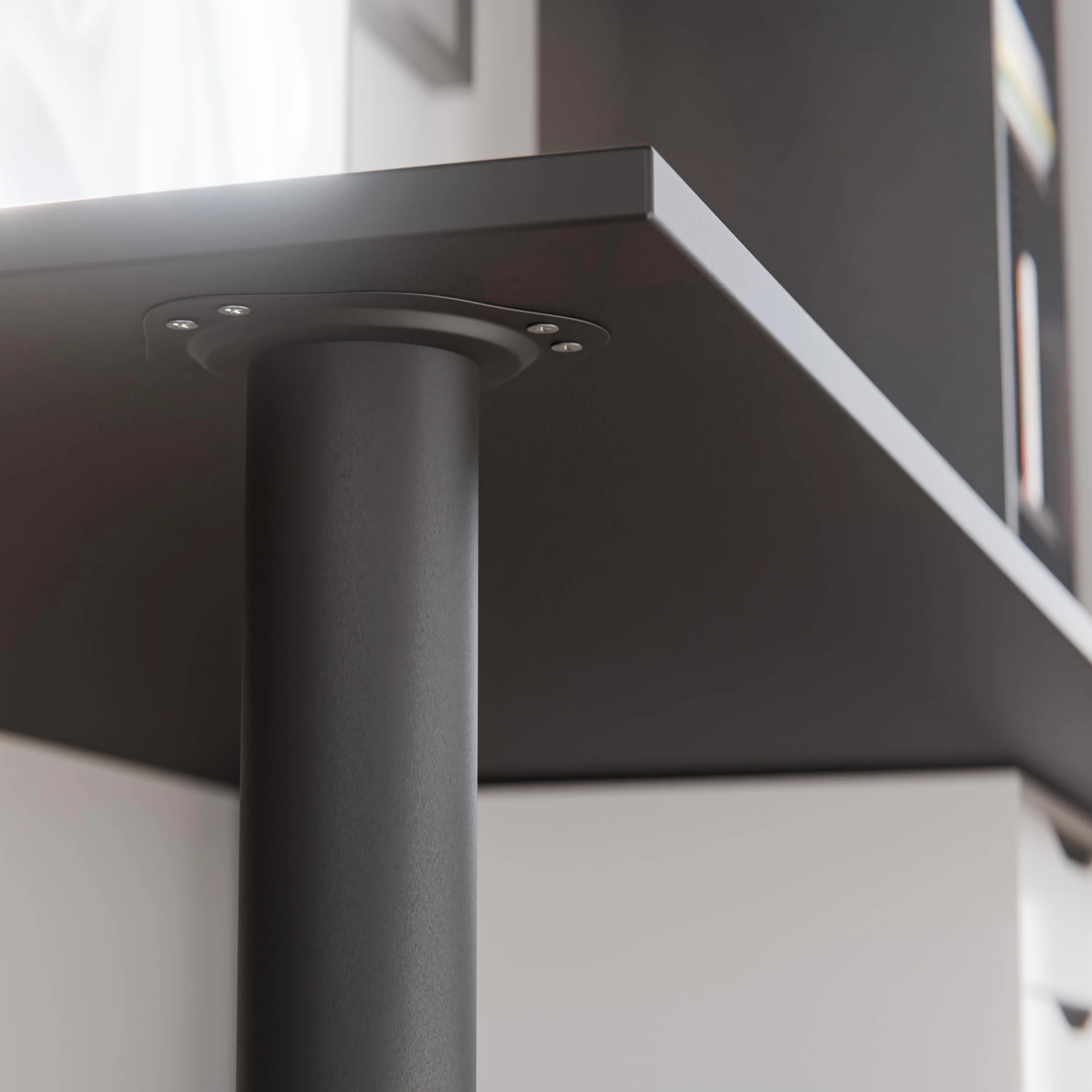ATM Gambe da tavolo in metallo regolabili 710 mm + 30 mm Diametro 60 mm Nero