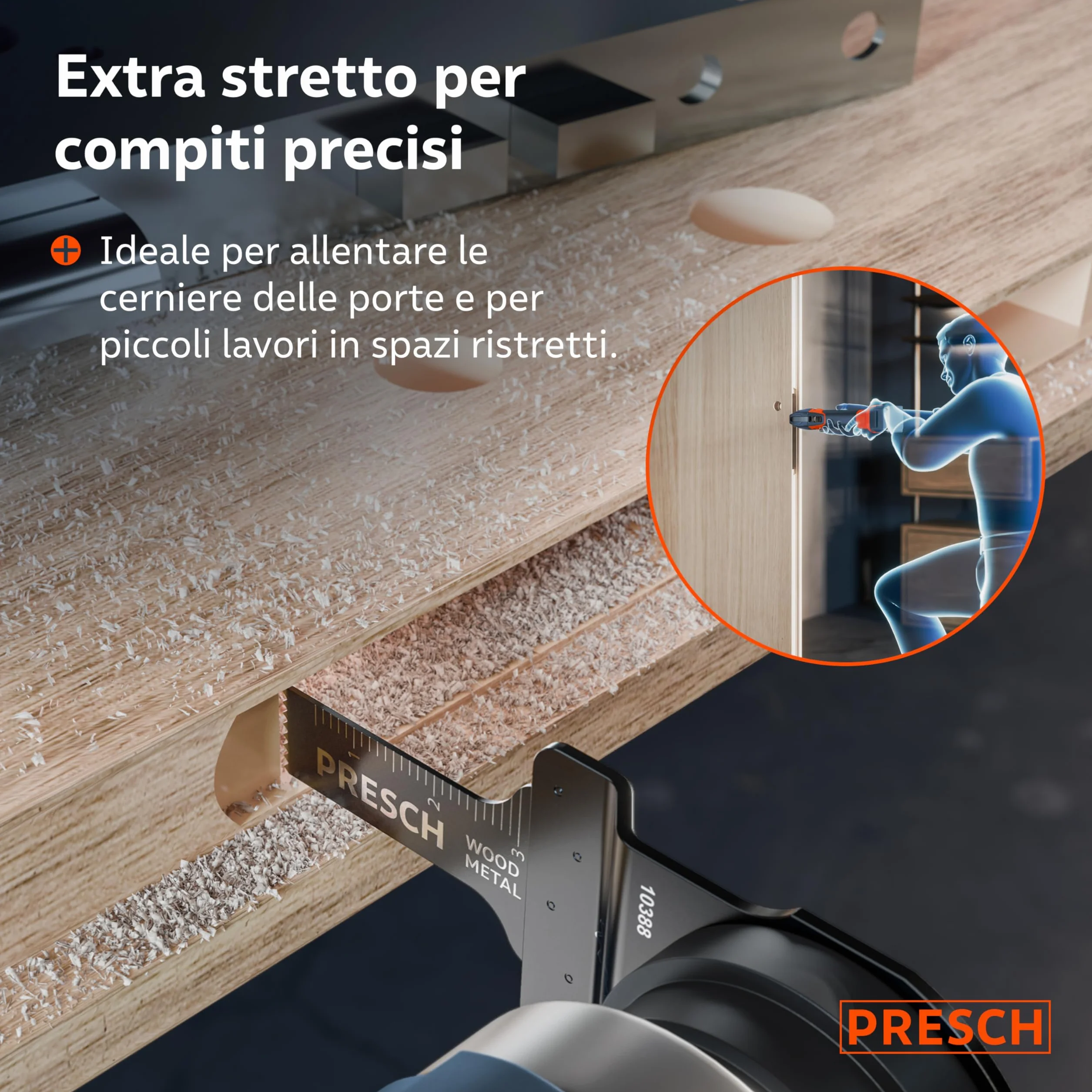 Presch Lame Multifunzione Legno e Metallo 25x10mm 5 pz. - Lame Starlock per sostituzione senza attrezzi - Taglio preciso con denti bimetallici e forma sfalsata - Accessori multiutensile professionale