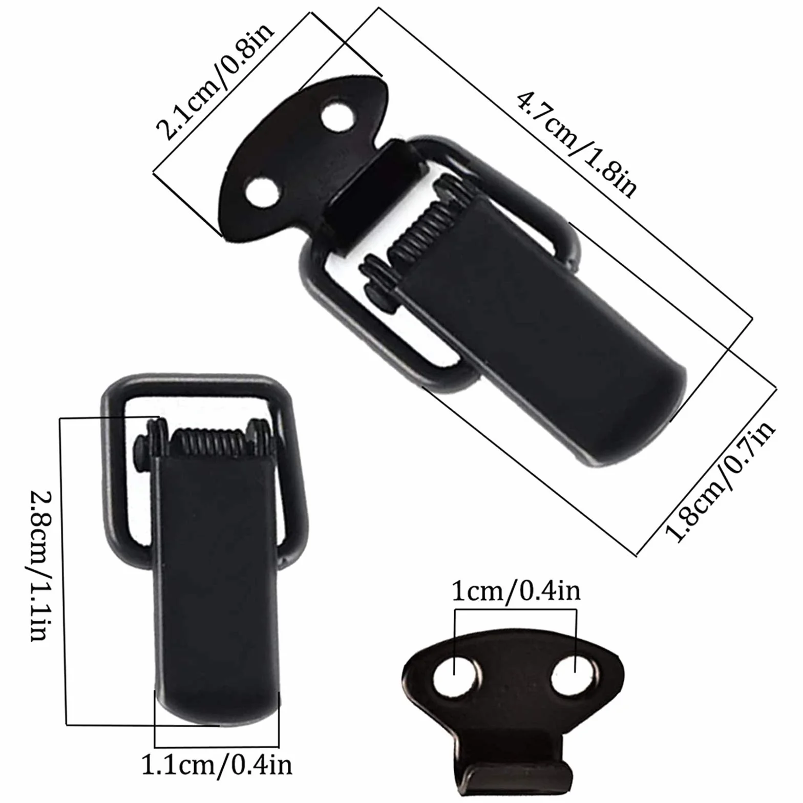 Moraillon Chiusura 8 Pz Serratura Tensione In Acciaio Inox Serratura Cassa Blocco Leva Bloccaggio Dondolo Chiusura Per Scatola Cassetto Armadio Cassetto Cassetta Strumenti Schwarz