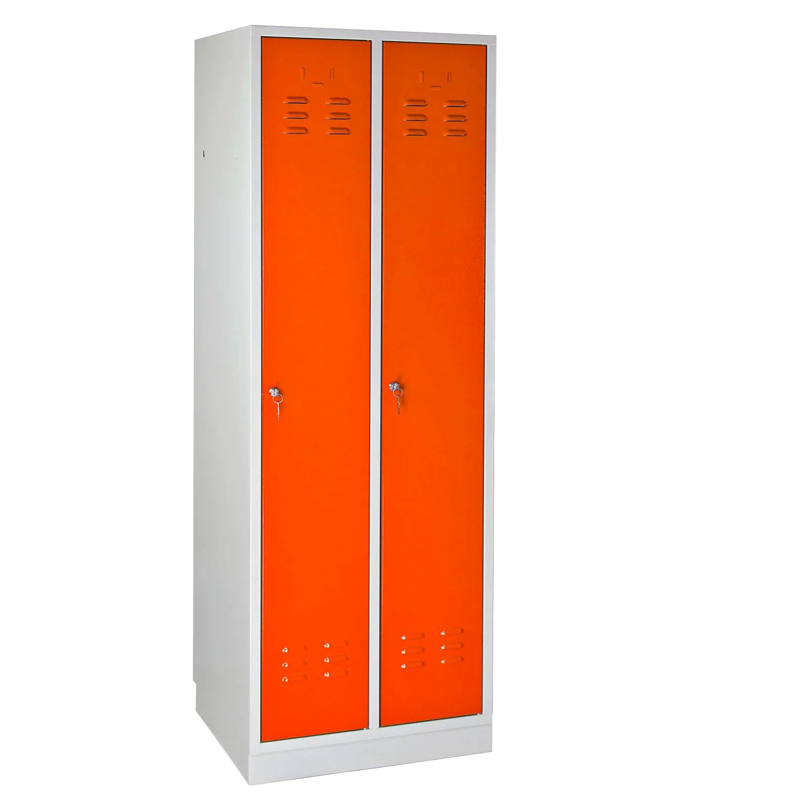 ADB armadietto spogliatoio armadio a 2 ante, colore: grigio chiaro/Arancione Regular metallo