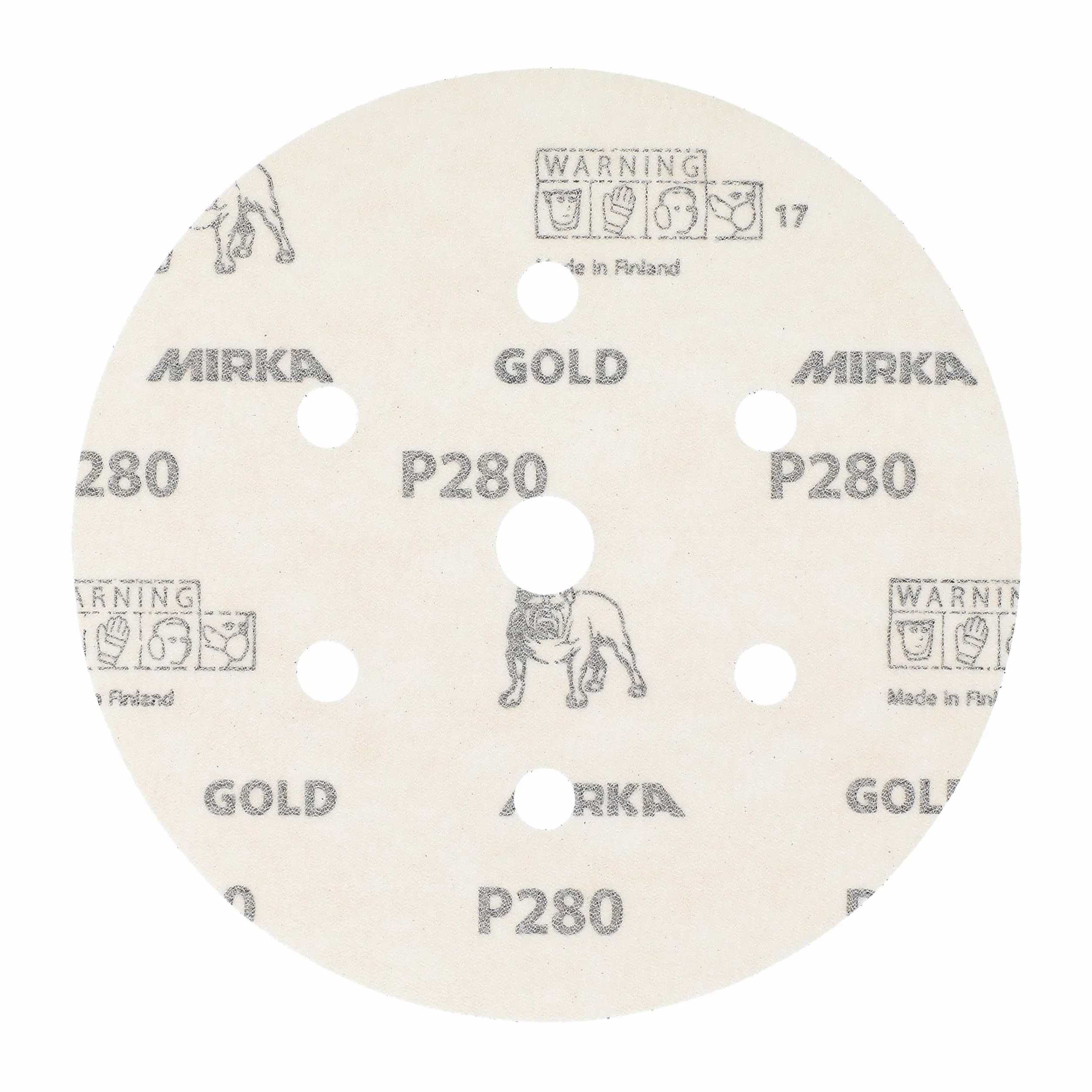 Mirka Gold Carta abrasiva universale Ø 150 mm a strappo 7 fori grana P280 100 pz
