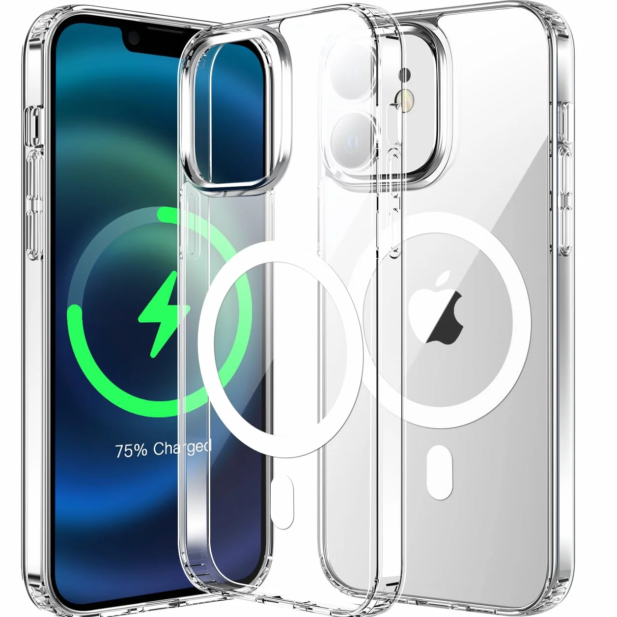 tigratigro Cover Magnetica per iPhone 12/12 Pro, Compatibile con MagSafe Ricarica Wireless, Anti Ingiallimento, Antiurto di Grado Militare, Custodia magnetica, Retro Antigraffio Trasparente