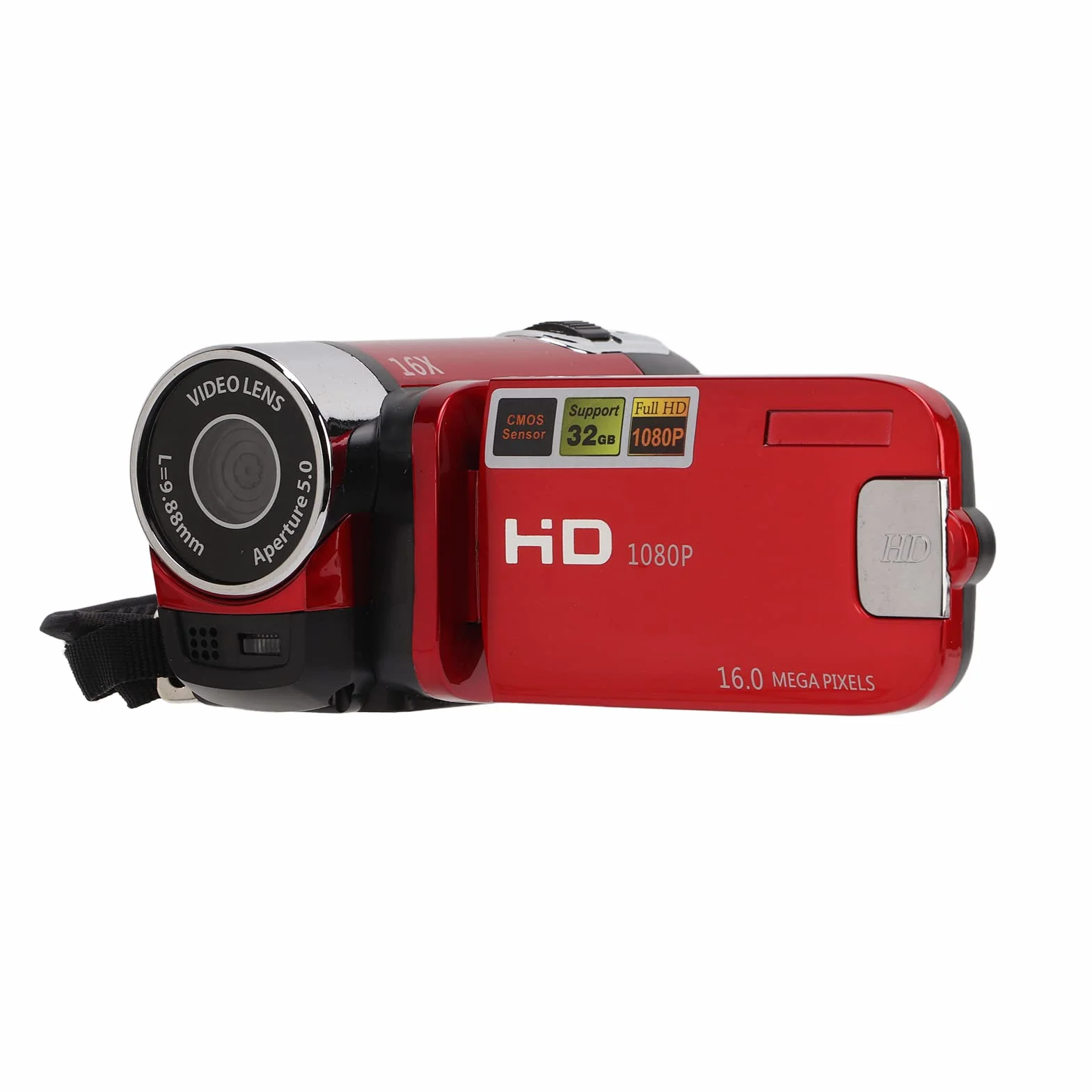Greensen Videocamera Digitale 4K 48MP, Videoregistratore con Zoom Digitale 16X Videocamera con Schermo Rotante a 270° da 2,7 Pollici per Principianti e Bambini (rosso)