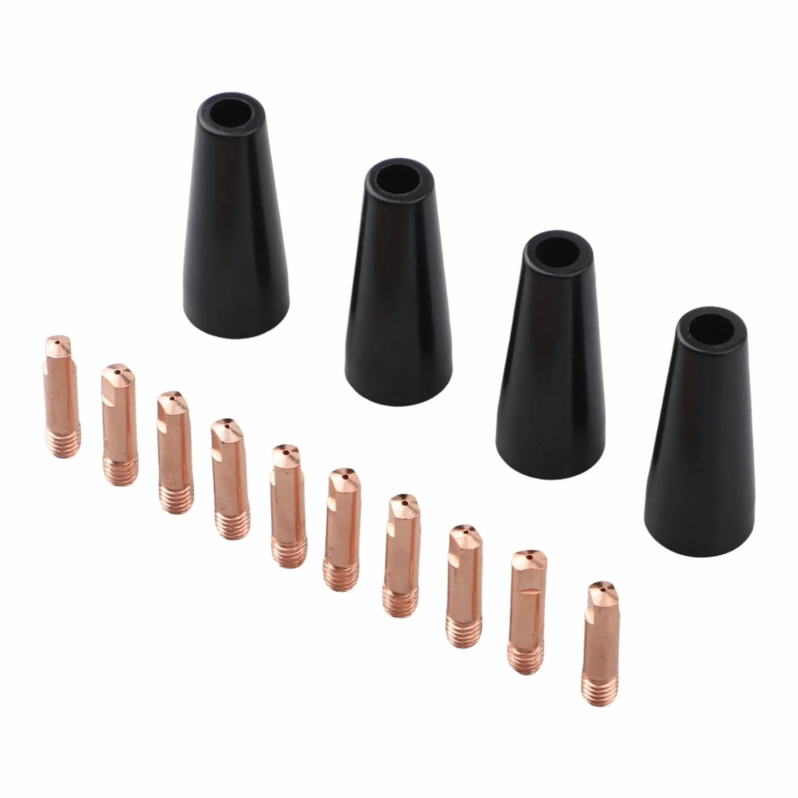 Punte per ugelli saldatura MIG senza gas compatibili 14AK 15AK 4 ugelli 10 punte rame