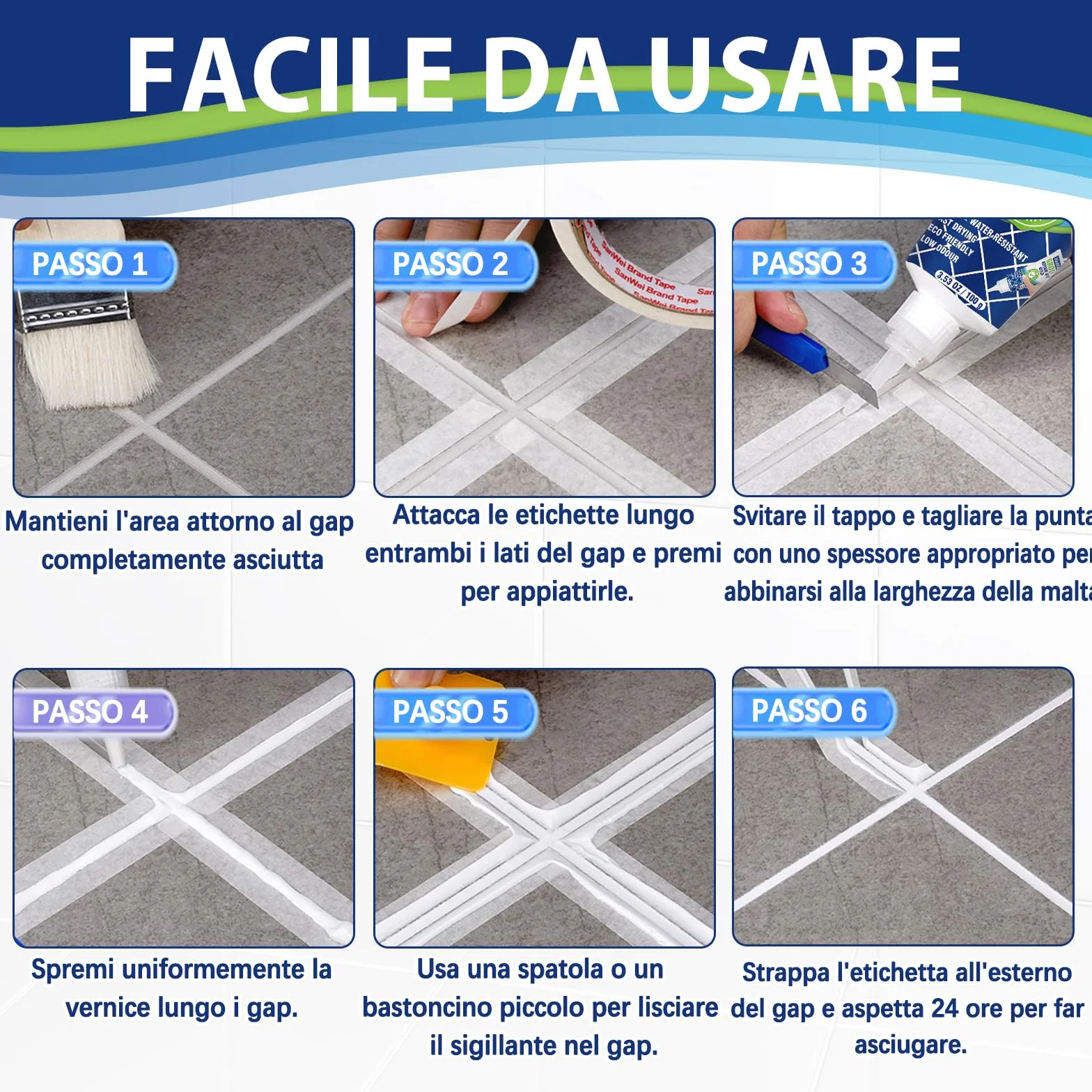 Riparazione Fughe Piastrelle Bianco 200