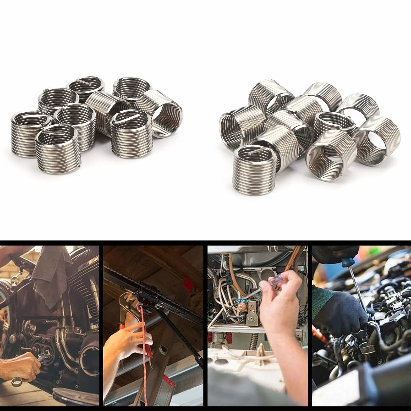 Fdit Kit di Strumento di Riparazione Filettatura, 20 pezzi M14x1.5x1.5D Inserti Filettati, Presa Vite Acciaio Inossidabile per Lavorazione Metalli