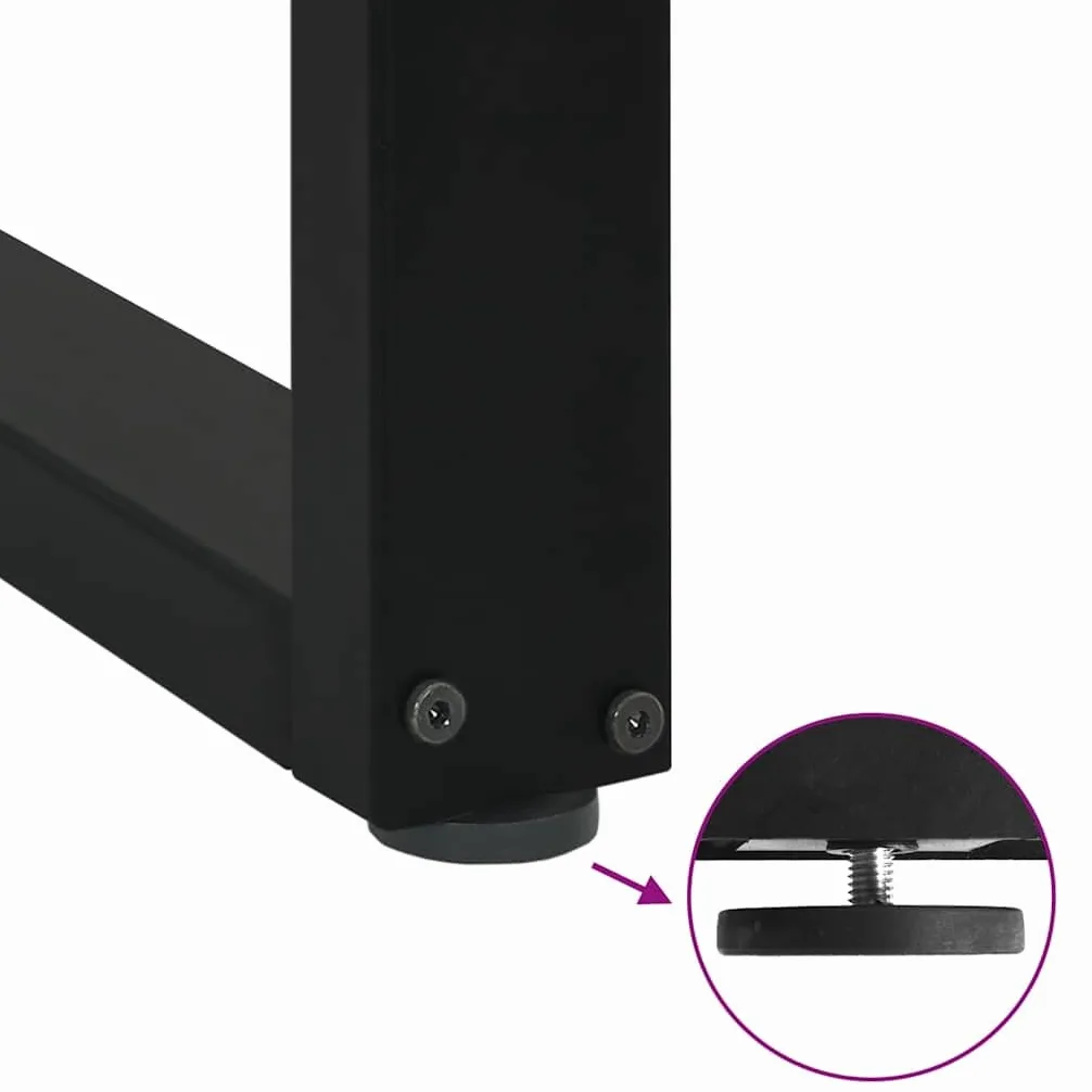 vidaXL Gambe per tavolo da bar a forma di U 2 pz nere 50x(110-111) cm in acciaio