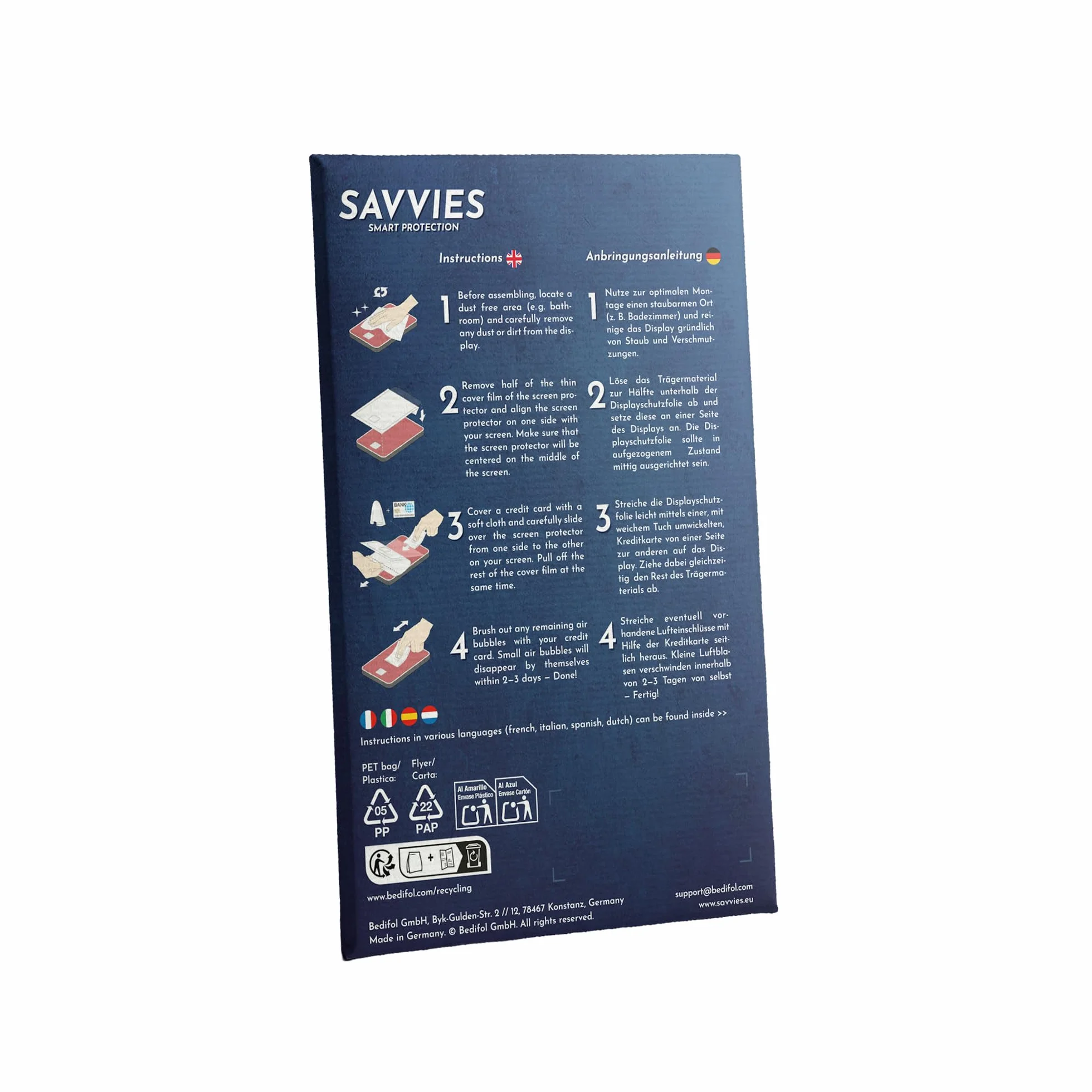 savvies 3 Pezzi Pellicola Protettiva Vetro per Amflow DJI Avinox Protezione Schermo, Lamina di Vetro, senza Bolle, Anti-Impronta, Anti Graffio