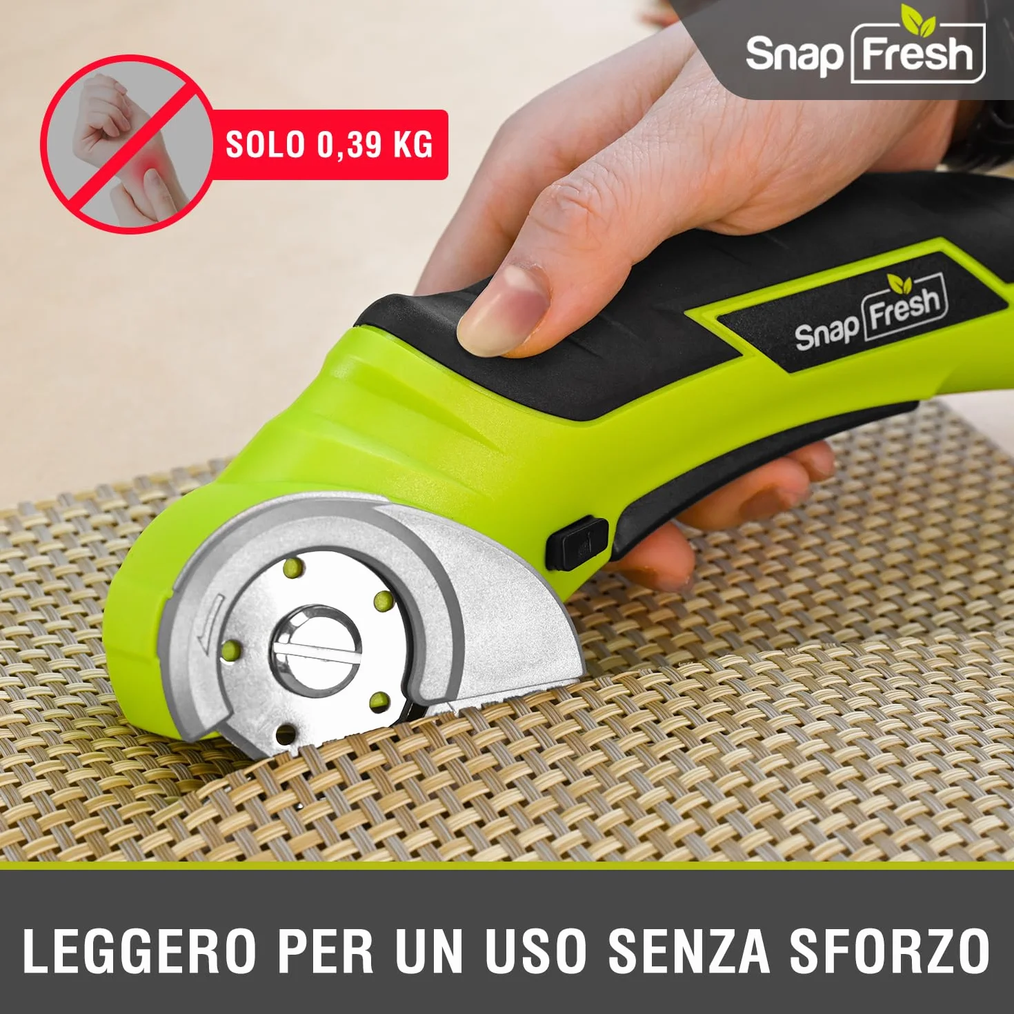 SnapFresh Taglierina Elettrica Forbici Elettriche 4V a Batteria Rotativa per Cartone Carta