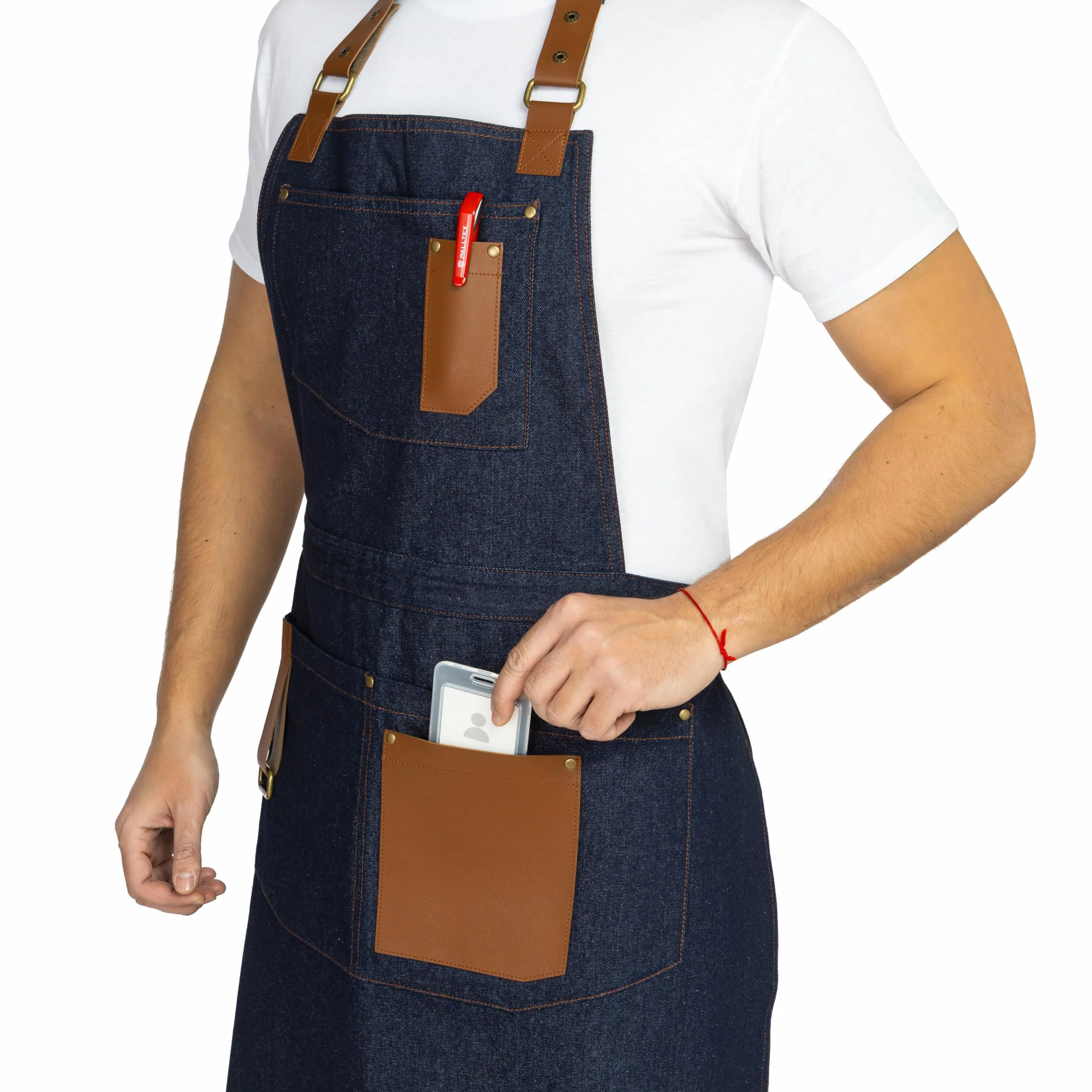 PALLTEX GERARD Grembiule da Lavoro Unisex – Grembiule in Tela Premium con Bretelle Regolabili e Tasche Multiple per Cucina, Ristorante, Bar, BBQ, Artigianato e Altro