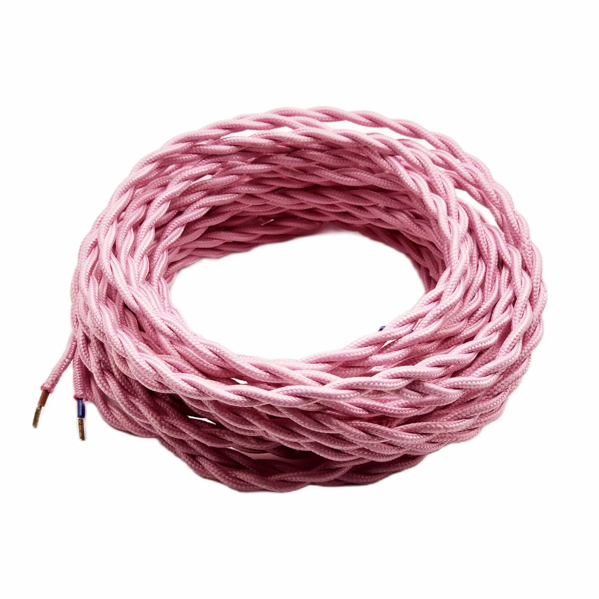 fili, Cavo tessile intrecciato in tessuto vintage a 2 fili 2x0,75 mm, cavo elettrico for illuminazione domestica, for lampada a sospensione(Pink,10meter)