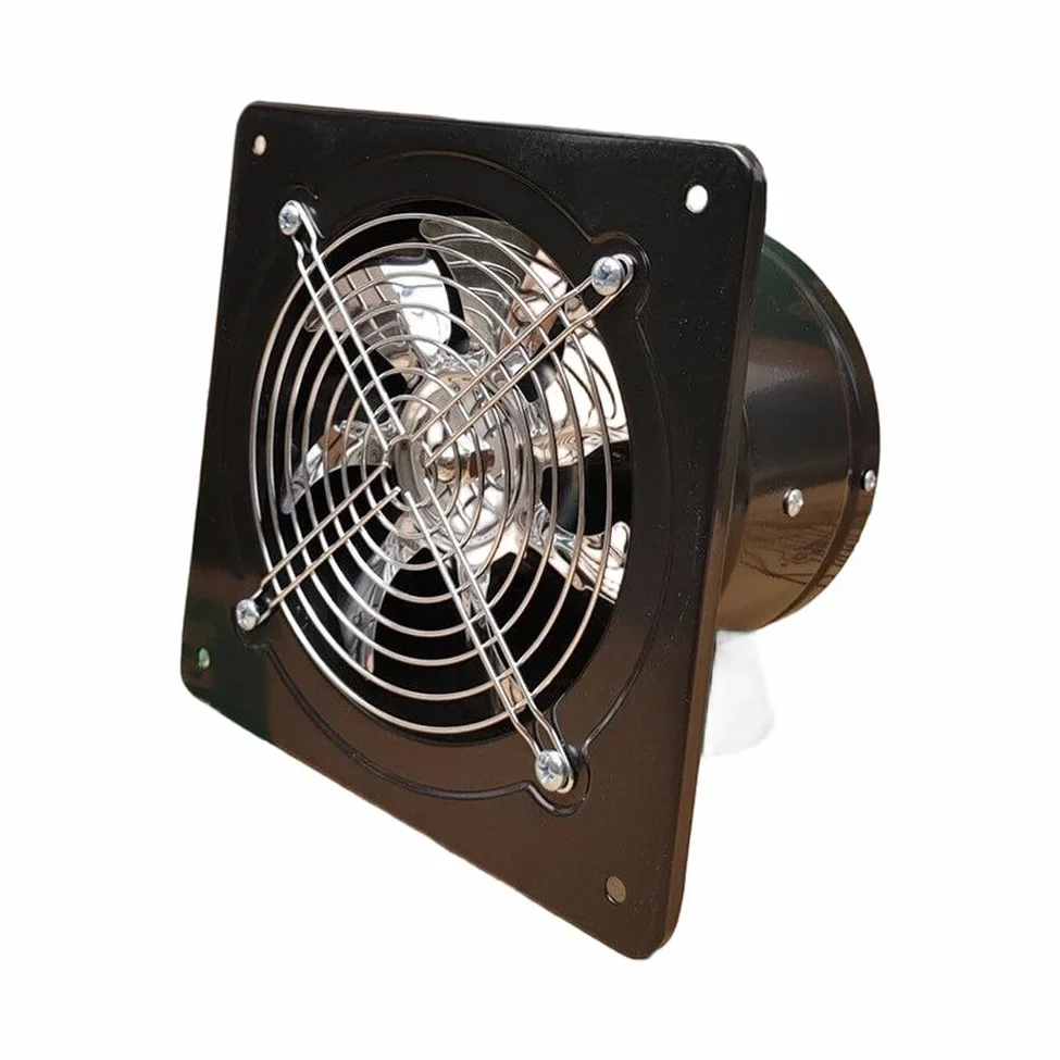 Ventola di scarico da 6 pollici, motore in rame da 40 W, efficiente (nero) | Dual Flow, estrazione/alimentazione, controllo touch, rimuove fumo/odori, flusso d'aria fresca
