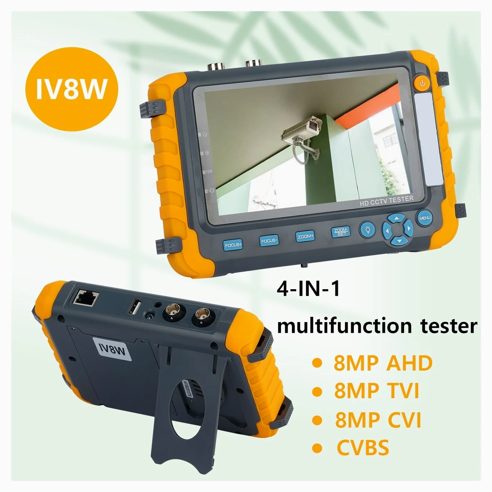 Tester CCTV, Monitor IV8W Cctv AHD TVI CVI CVBS Con Strumento Di Test UTP E Ingresso VGA Portatile Uscita DC12V Alimentato A Batteria