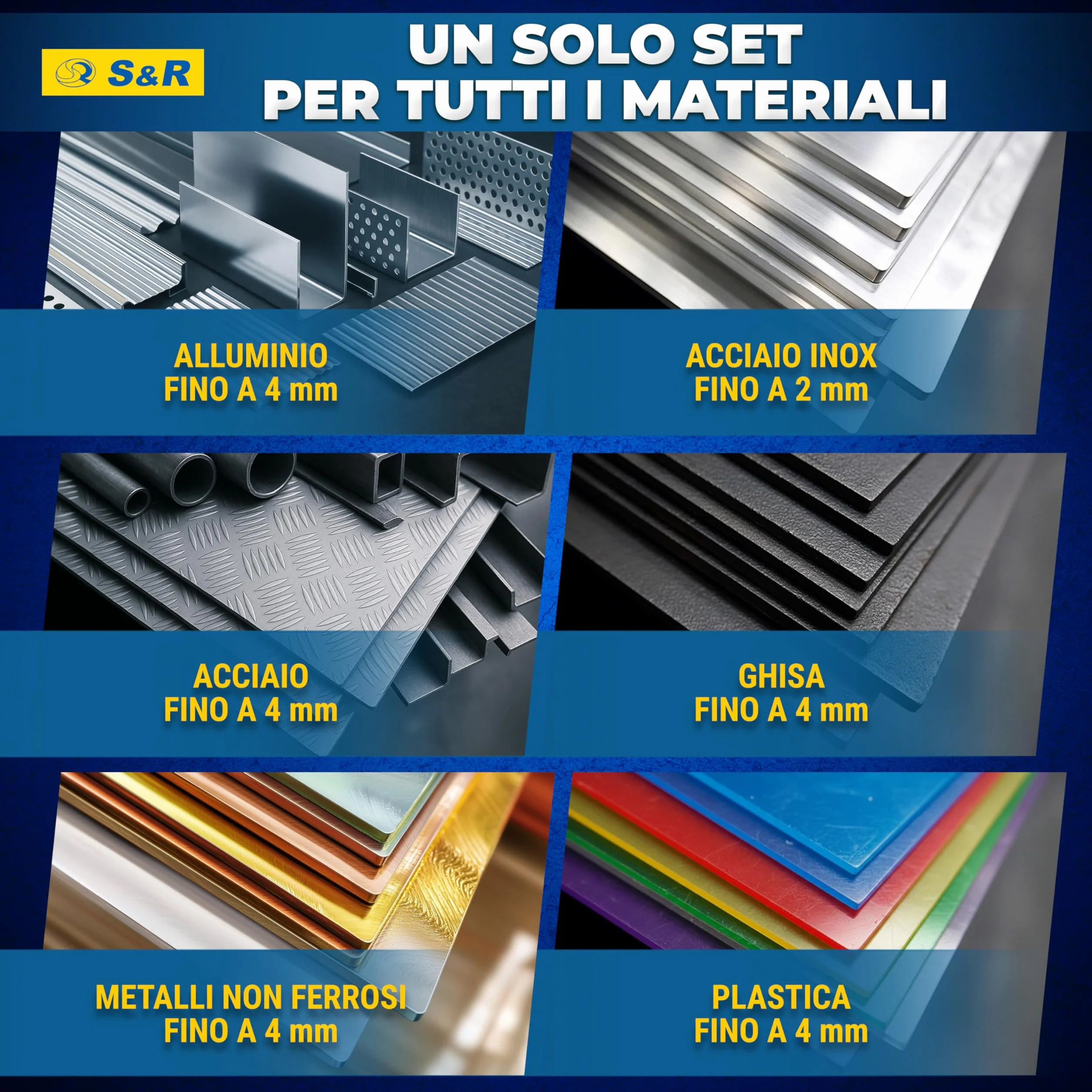 S&R Set 5 Seghe a Tazza Metallo HSS Cobalto 16-30mm Codolo Esagonale 9,5mm