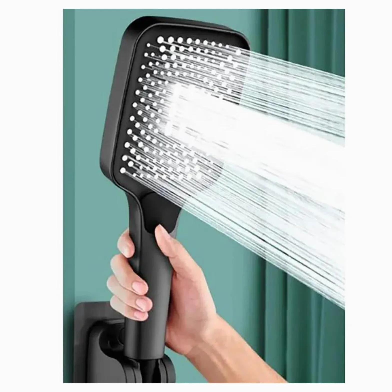 Soffione doccia regolabile, soffione a pioggia a 3 modalità, soffione doccia a portata elevata, miscelatore doccia ad alta pressione per risparmio idrico(Black)
