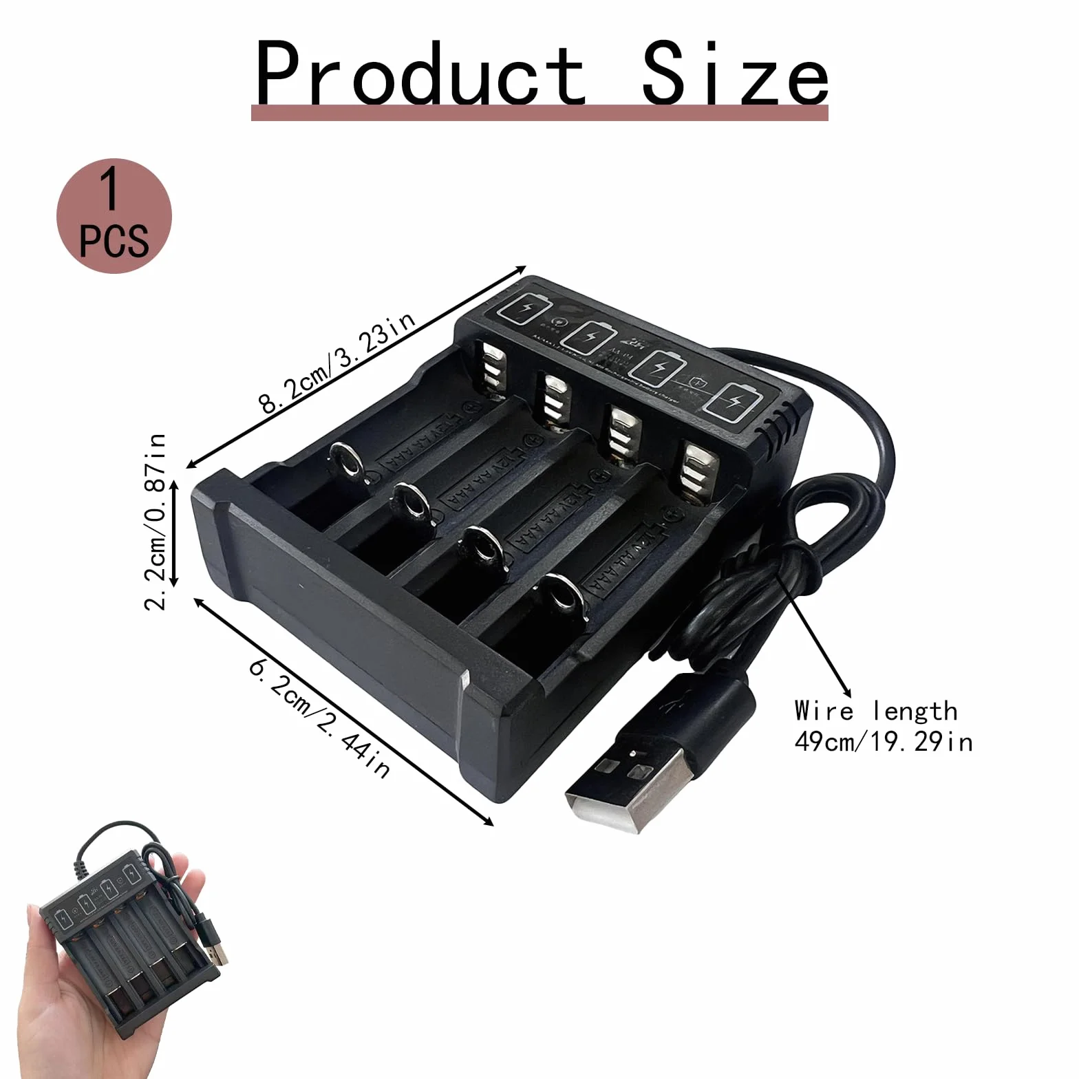 Caricabatterie Indipendente A 4 Slot Per Batterie Ricaricabili AA E AAA Ni-MH, Display LCD, Sistema Di Raffreddamento E Sicurezza Avanzata Per Ricariche Efficaci, Caricatore Pile Ricaricabili