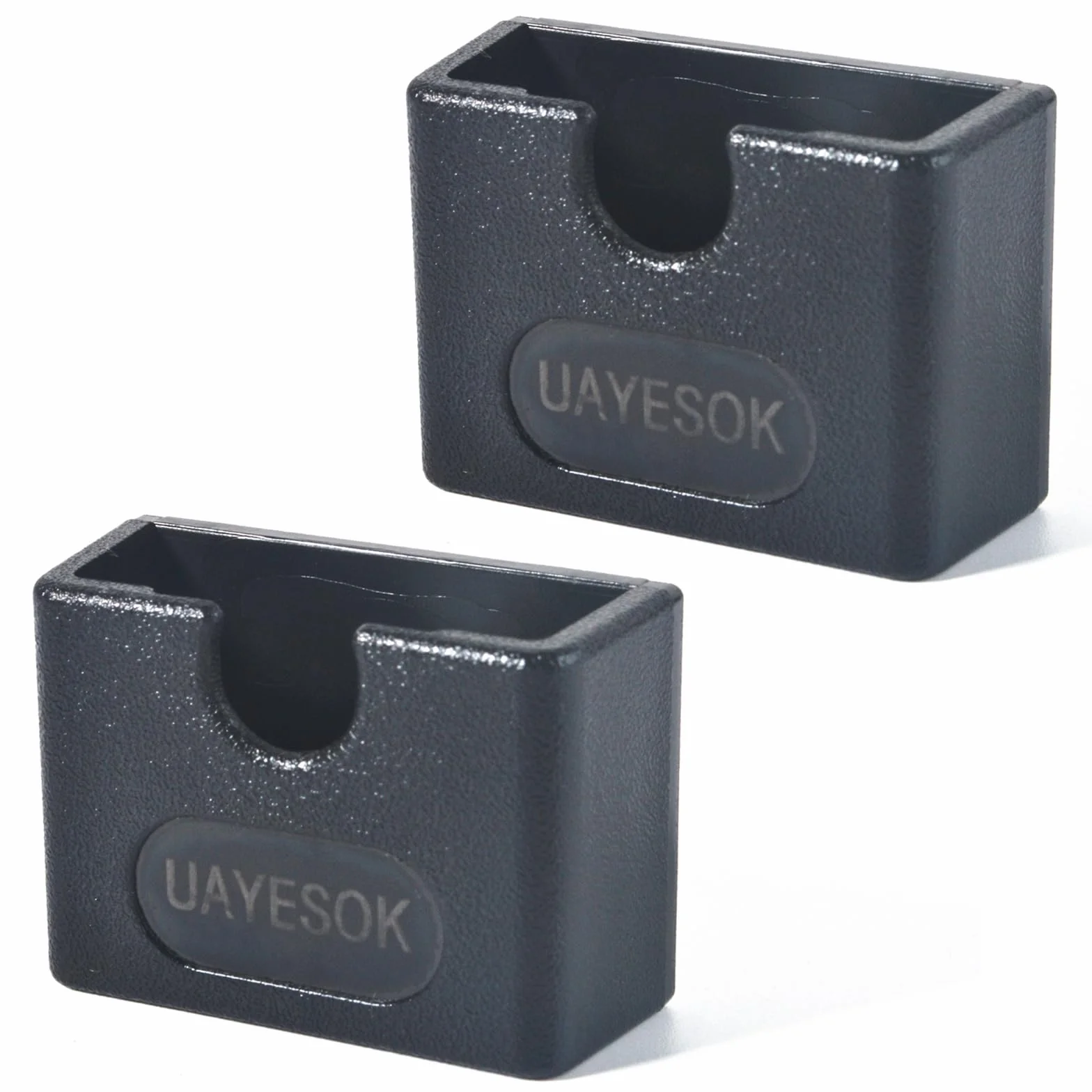 UAYESOK Supporto radio auto, supporto per microfono radio CB con pellicola adesiva 3M, universale, per Motorola Baofeng Kenwood Yaesu Midland Quansheng (nero, 2)