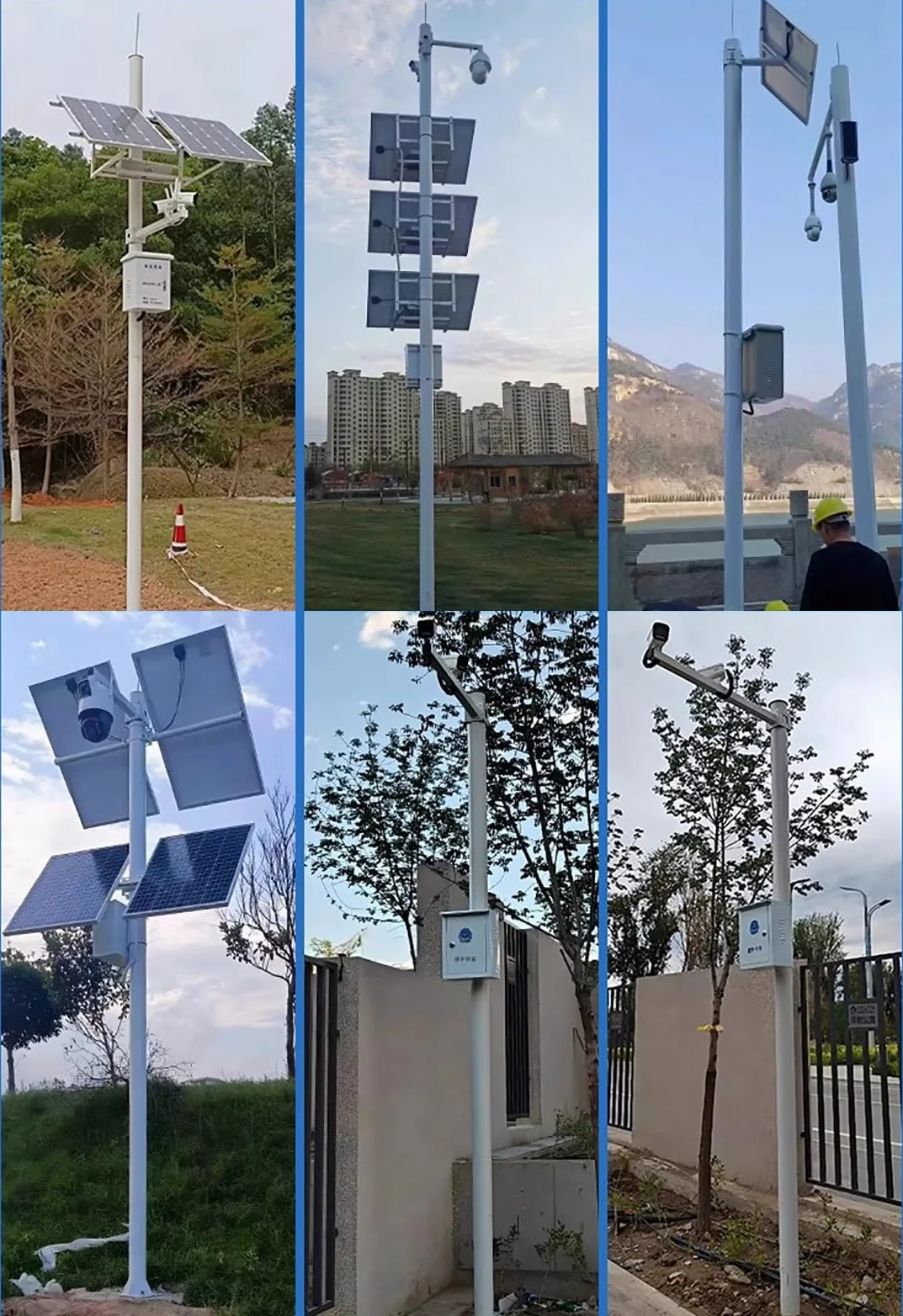 Palo per Telecamera di Sicurezza Palo di montaggio per telecamere commerciali e domestiche per esterni, palo di sorveglianza resistente alle intemperie con parafulmine a 4 bracci(400cm/157.5in)