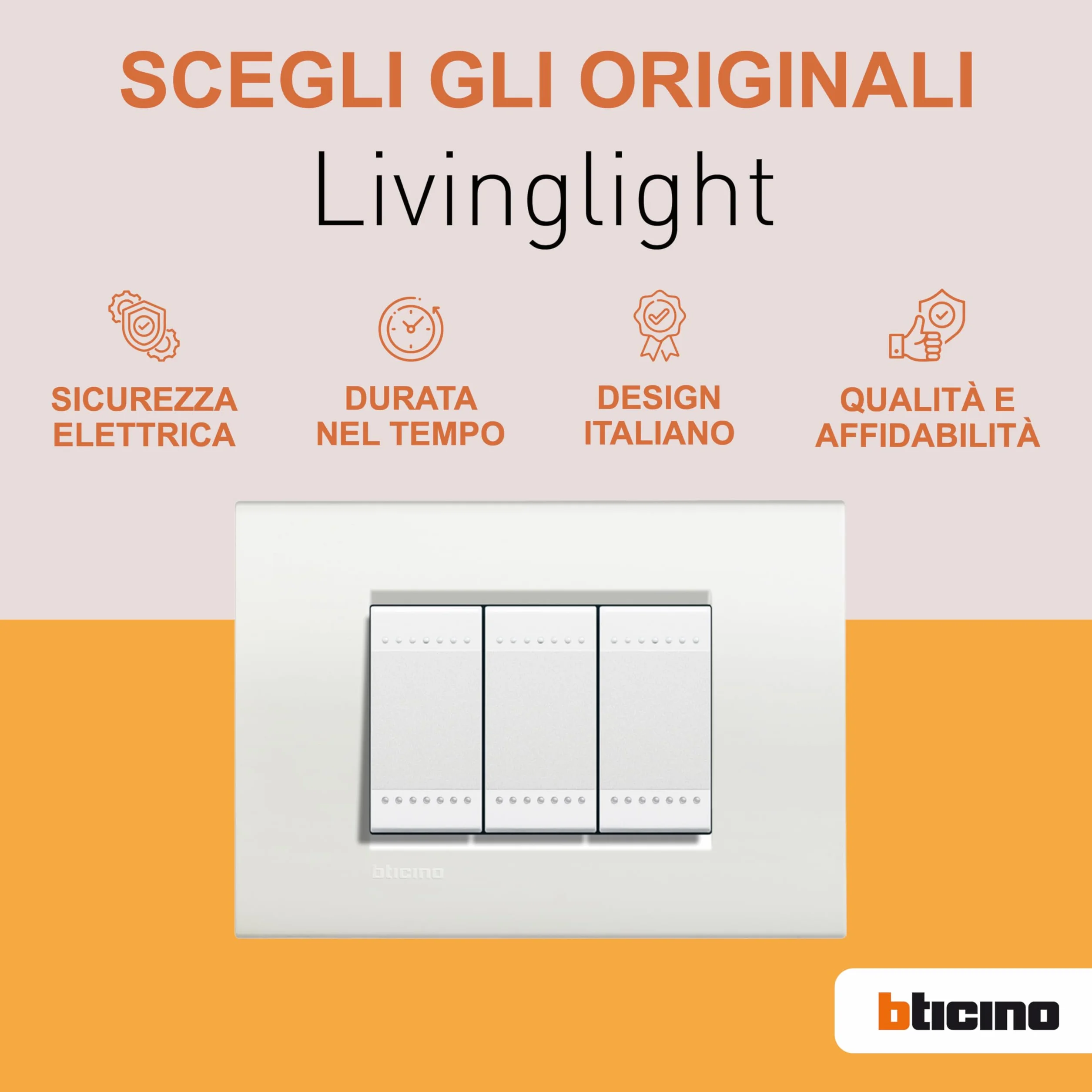 BTicino N4402N Dimmer a Manopola Resistivo 500 W con Deviatore, Bianco