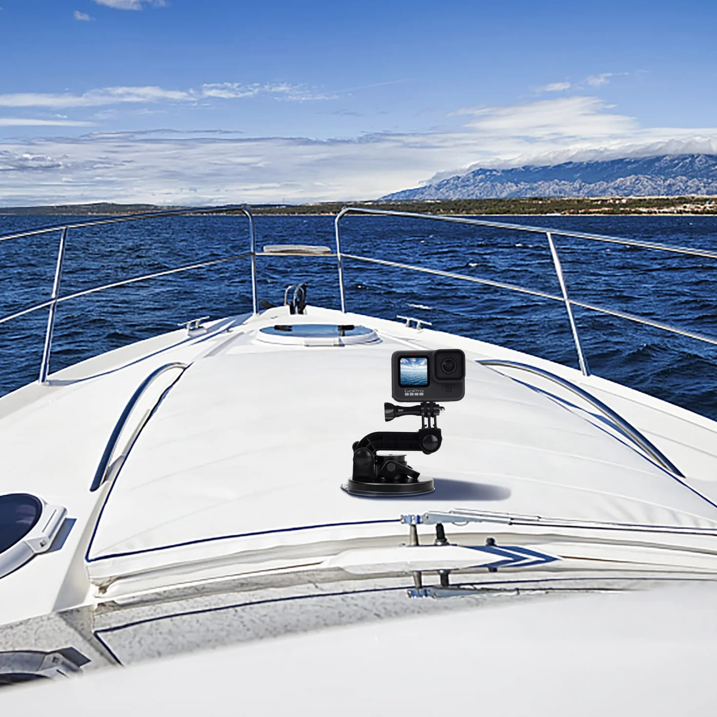Suptig Supporto a ventosa per Gopro Hero 13 Hero 12 Hero 11 Hero 10 Hero 9 Hero 8 Hero 7 Hero 6 Hero 5 Hero 4 Hero 3+ Hero 3/2 Hero+Session/Akaso/Dji osmo Applicare su parabrezza e finestra dell'auto