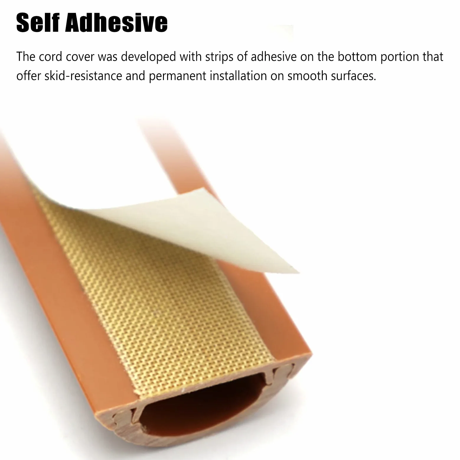 Passacavi Canale per La Gestione dei Cavi con Superficie Effetto Legno, Passacavi Autoadesivi per Pavimento/Parete, Copricavo in PVC(Style C,Model C)