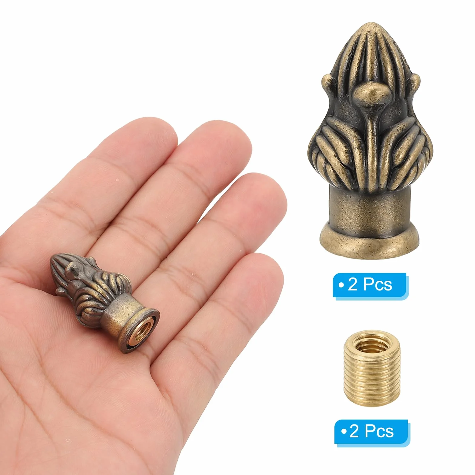 PATIKIL Pomelli Cappucci per Lampade 33x20mm Ottone Bronzo Set 2