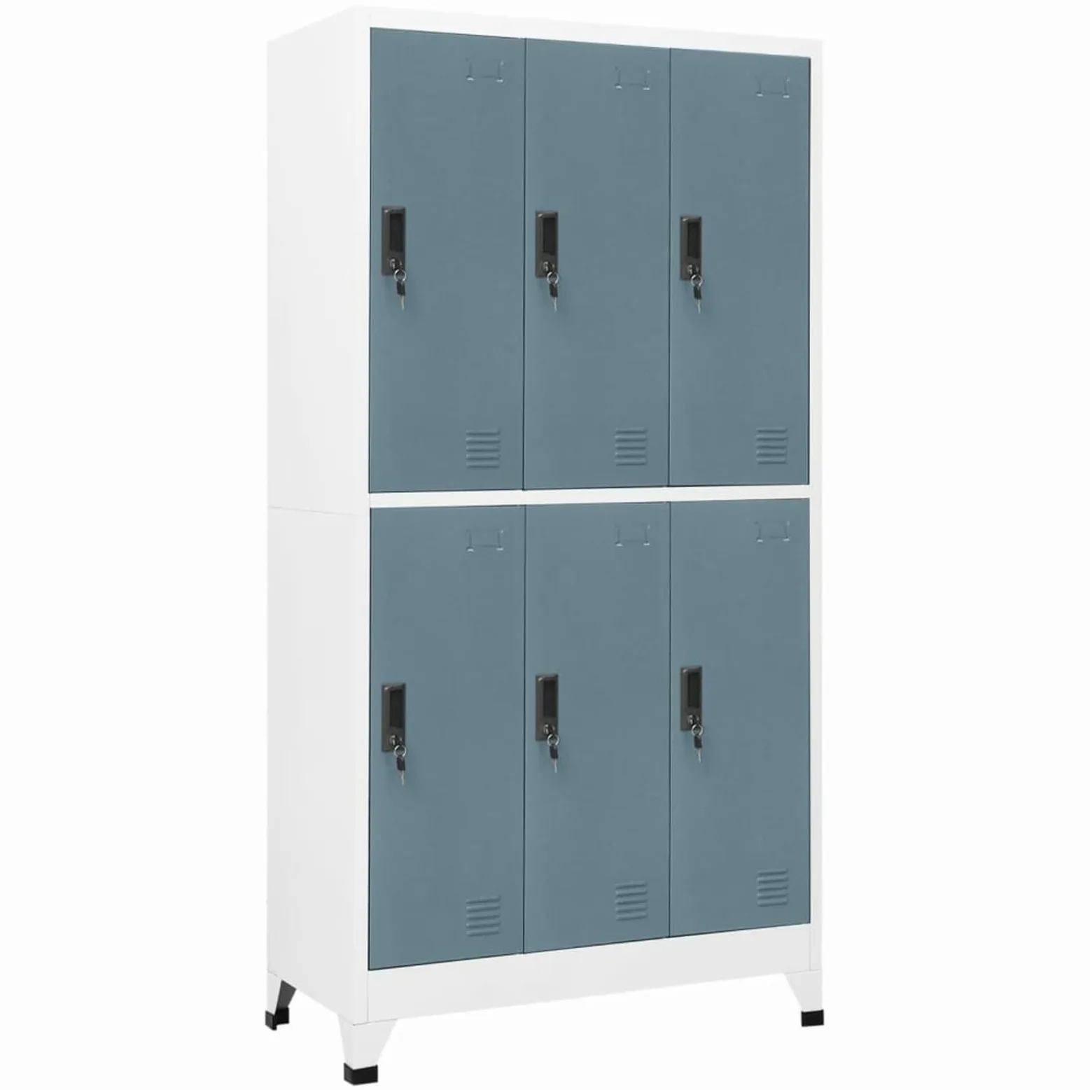 Armadietto Grigio Chiaro e Scuro 90x45x180 cm in Acciaio #02, Armadio con Serratura Chiave, Armadio con Chiave, Armadietto con Chiave, Armadio in Metallo, Armadietto Metallo