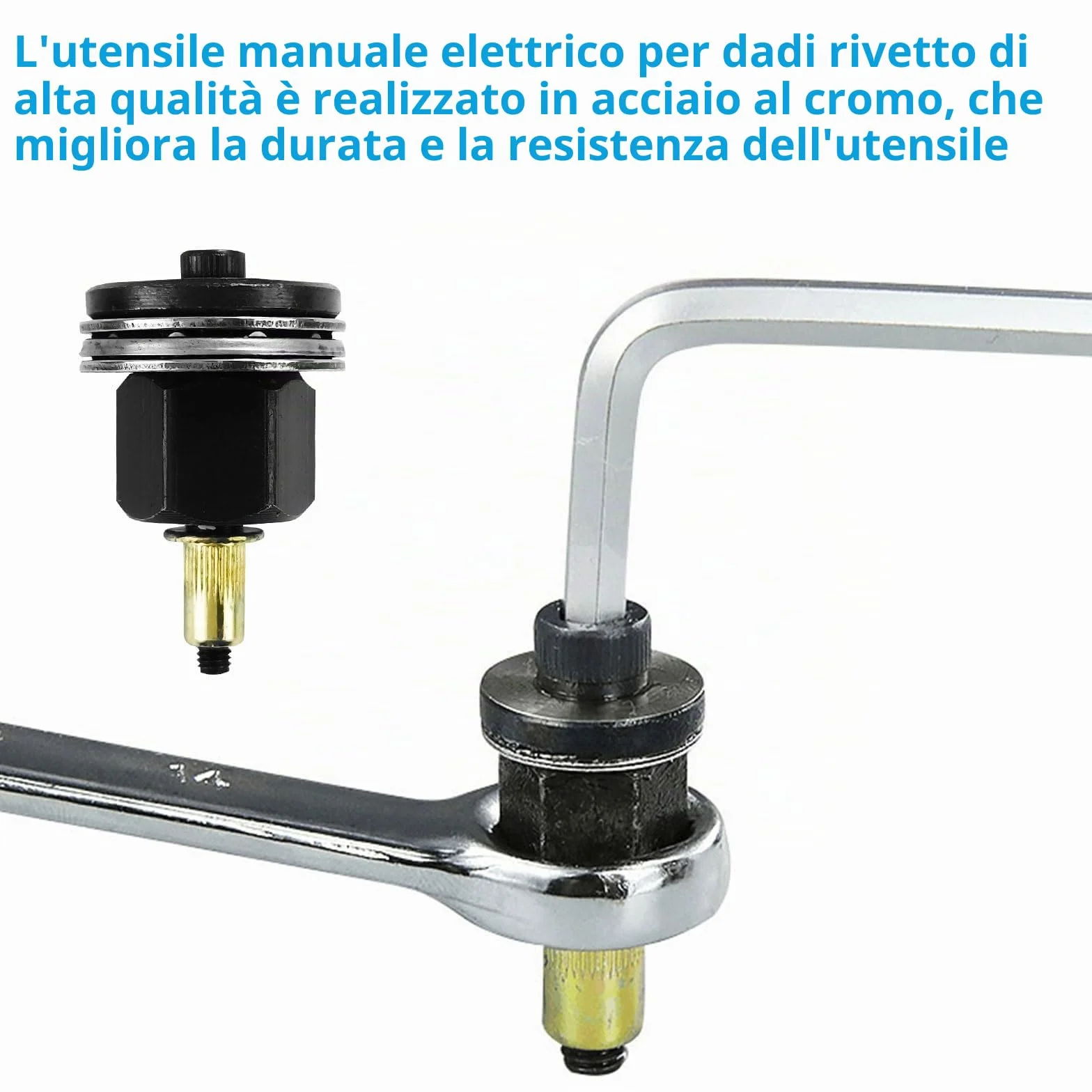 Rivettatrici Manuali Set 186 Pezzi, Rivettatrice per Inserti Filettati M3-M10, Mandrino Trapano Metallo
