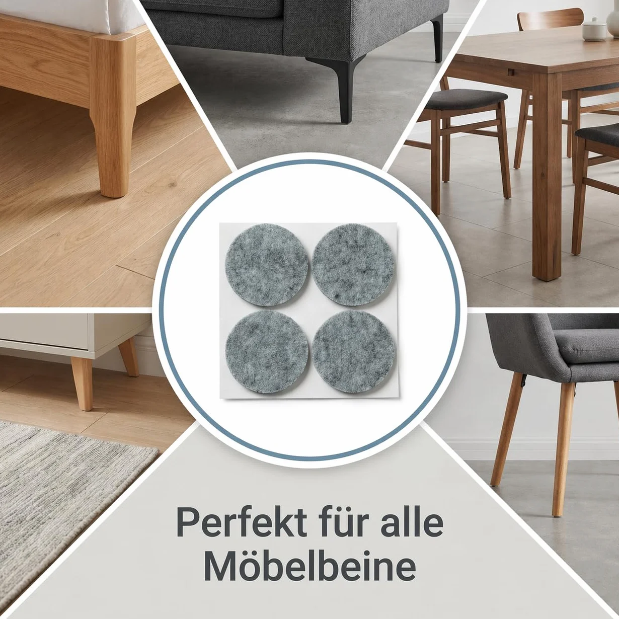 Peha Feltrini Mobili scivola autoadesiva 5,0 mm altezza Ø 50 mm 4 pezzi