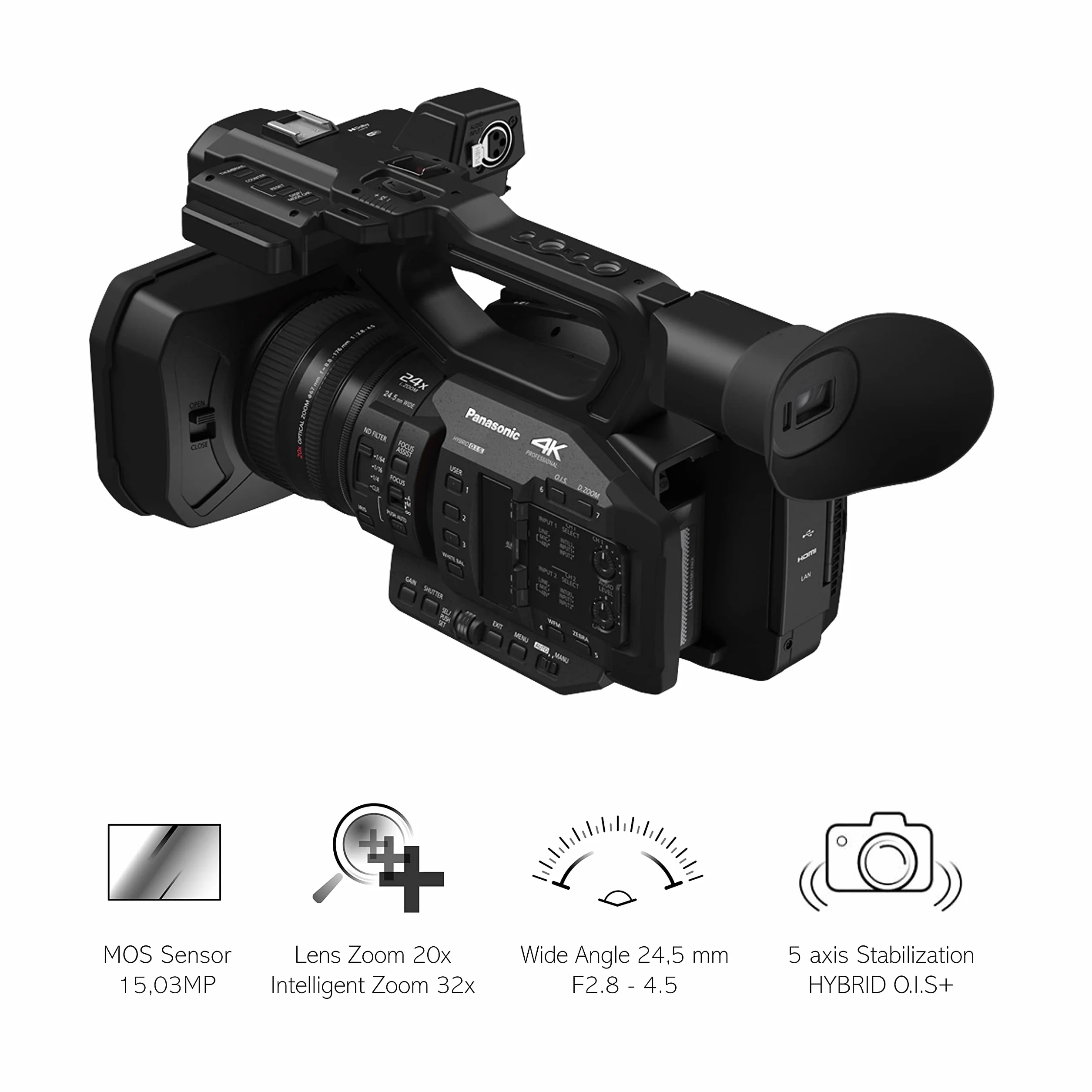 Panasonic Videocamera HC-X2E, Nero