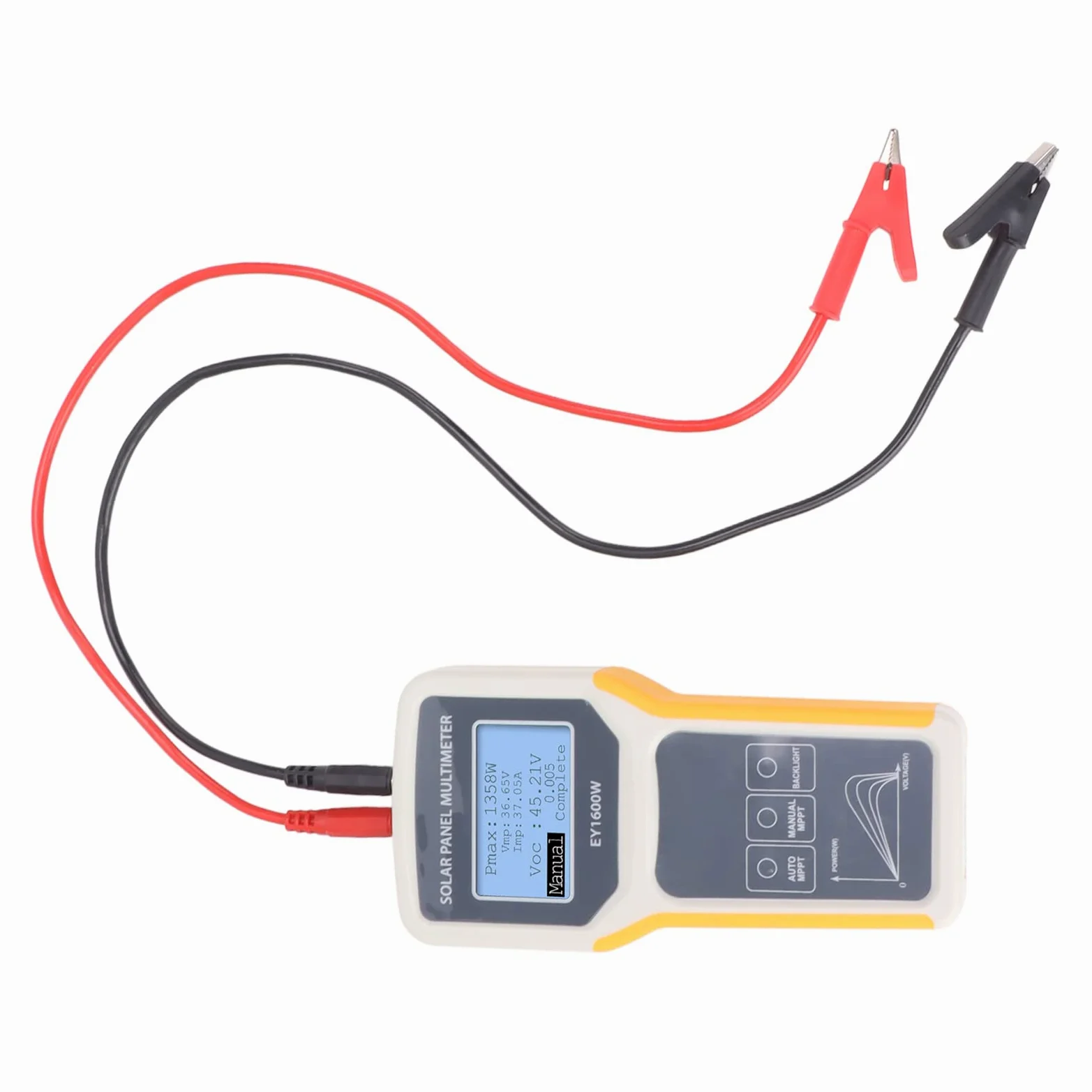 ANGGREK Multimetro Solare Fotovoltaico, Materiale ABS, Tester MPPT Accurato, Display Retroilluminato, Misurazione della Tensione a Circuito Aperto, Utenti di Pannelli Solari