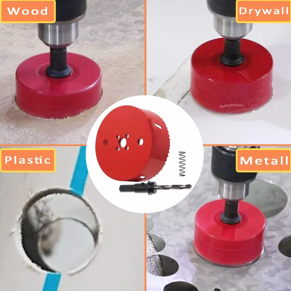 Sega a tazza bimetallica 100mm HSS per plafoniere, taglio fori circolari legno plastica cartongesso