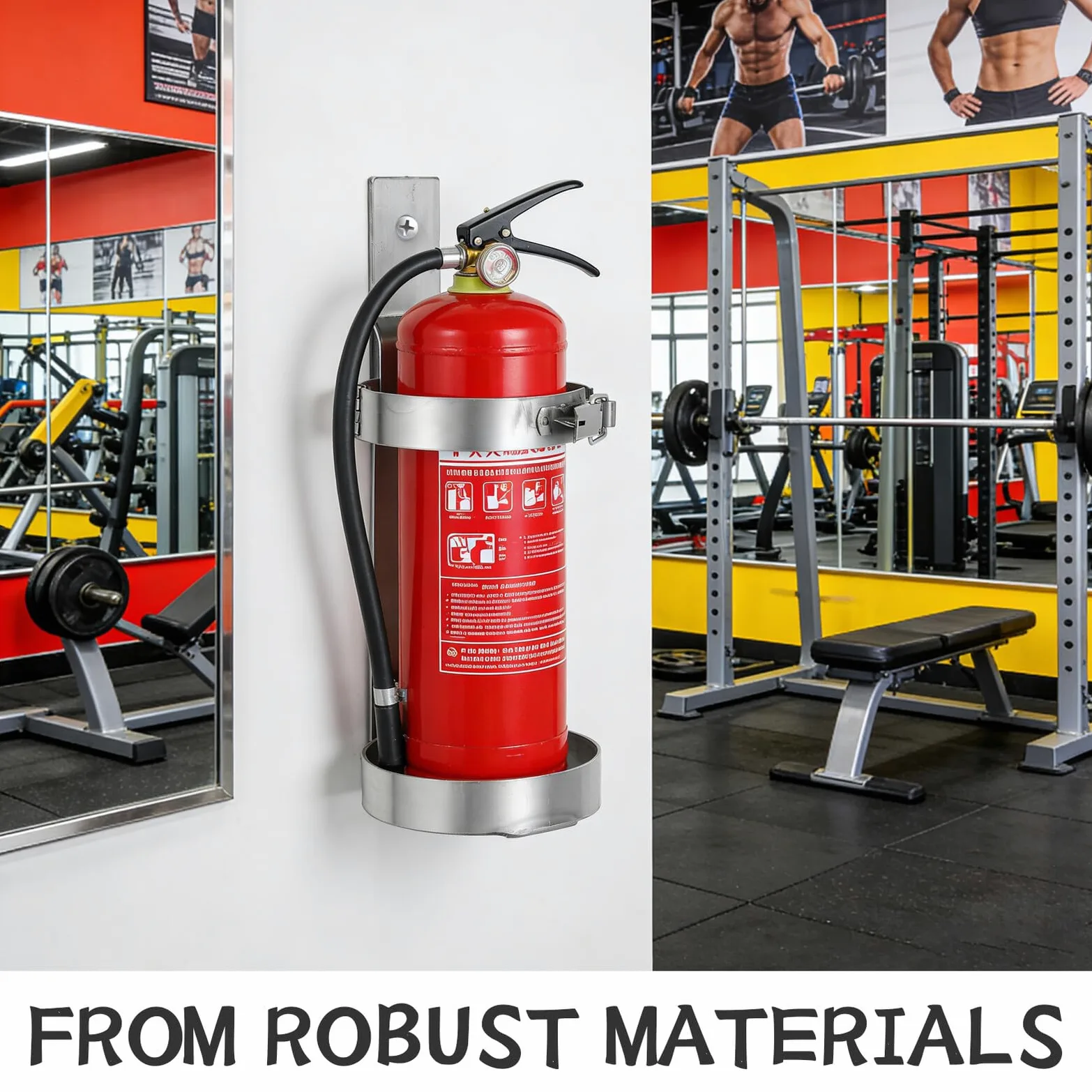 Supporto per Estintore 2 Kg in Acciaio Inox Sgancio Rapido, Staffa da Parete Resistente per Auto, Casa, Camper e Camion, Porta Estintore Compatto per Sicurezza Antincendio